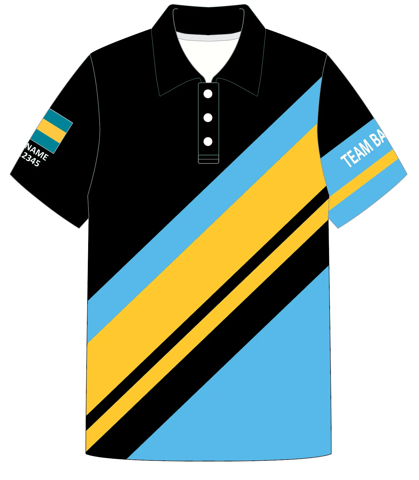 JR POLO SHIRT TOP SHORT SLEEVE BLUE | TEAM BAHAMAS | PSNLZ'D