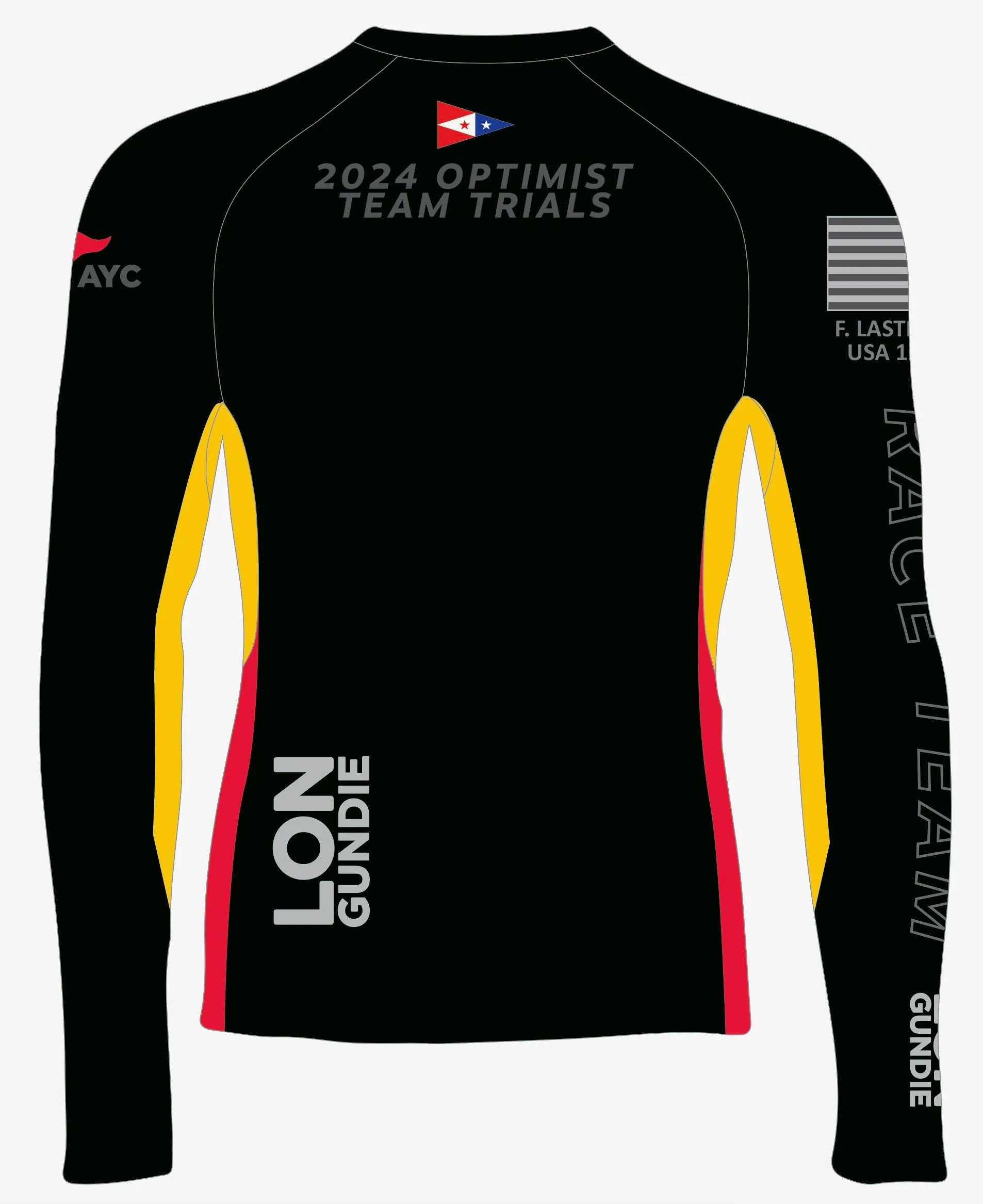 JR RASH GUARD TOP LONG SLEEVE BLACK | ANNAPOLIS YACHT CLUB | PSNLZ'D