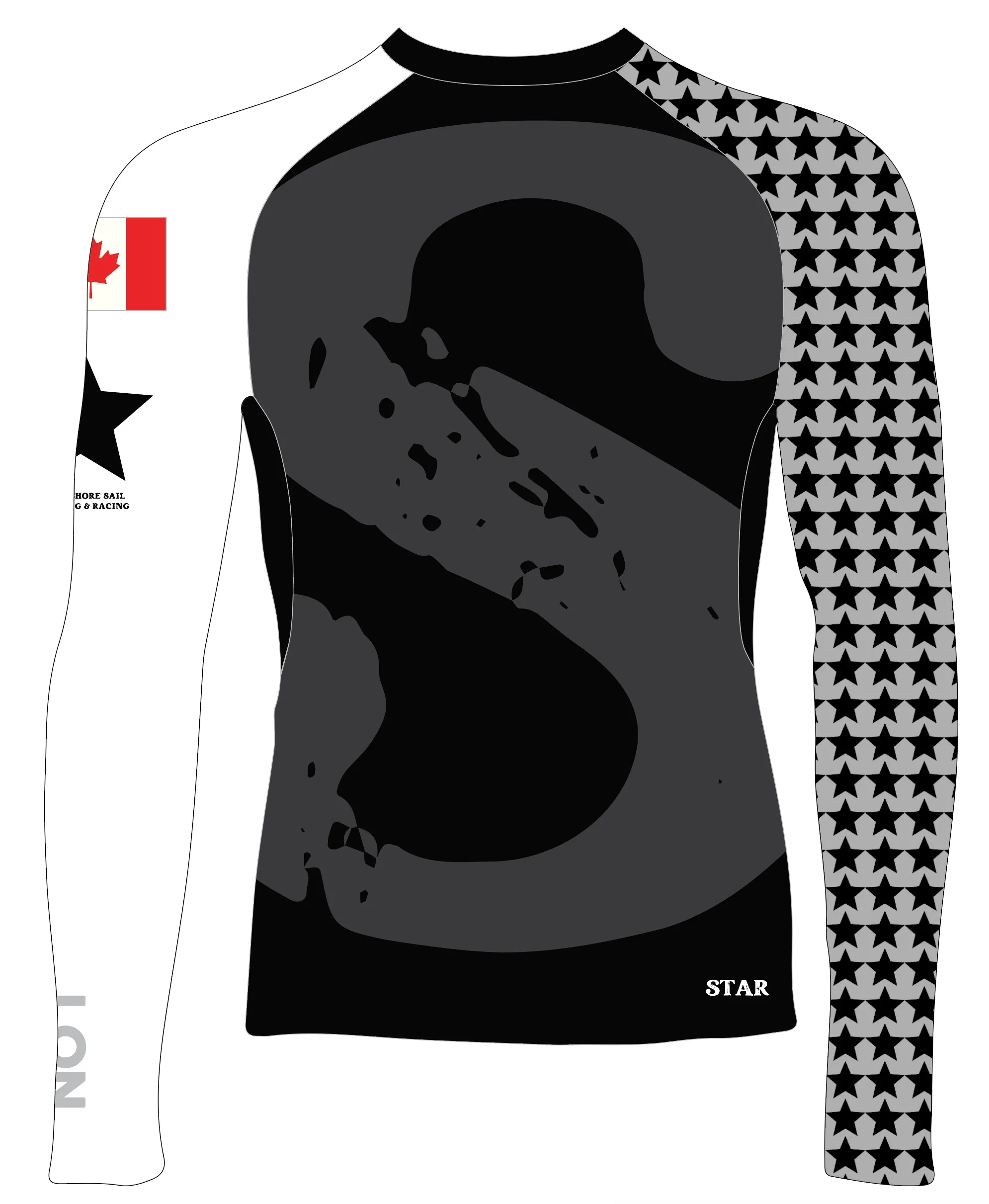 JR RASH GUARD TOP LONG SLEEVE BLACK | STAR SAILING