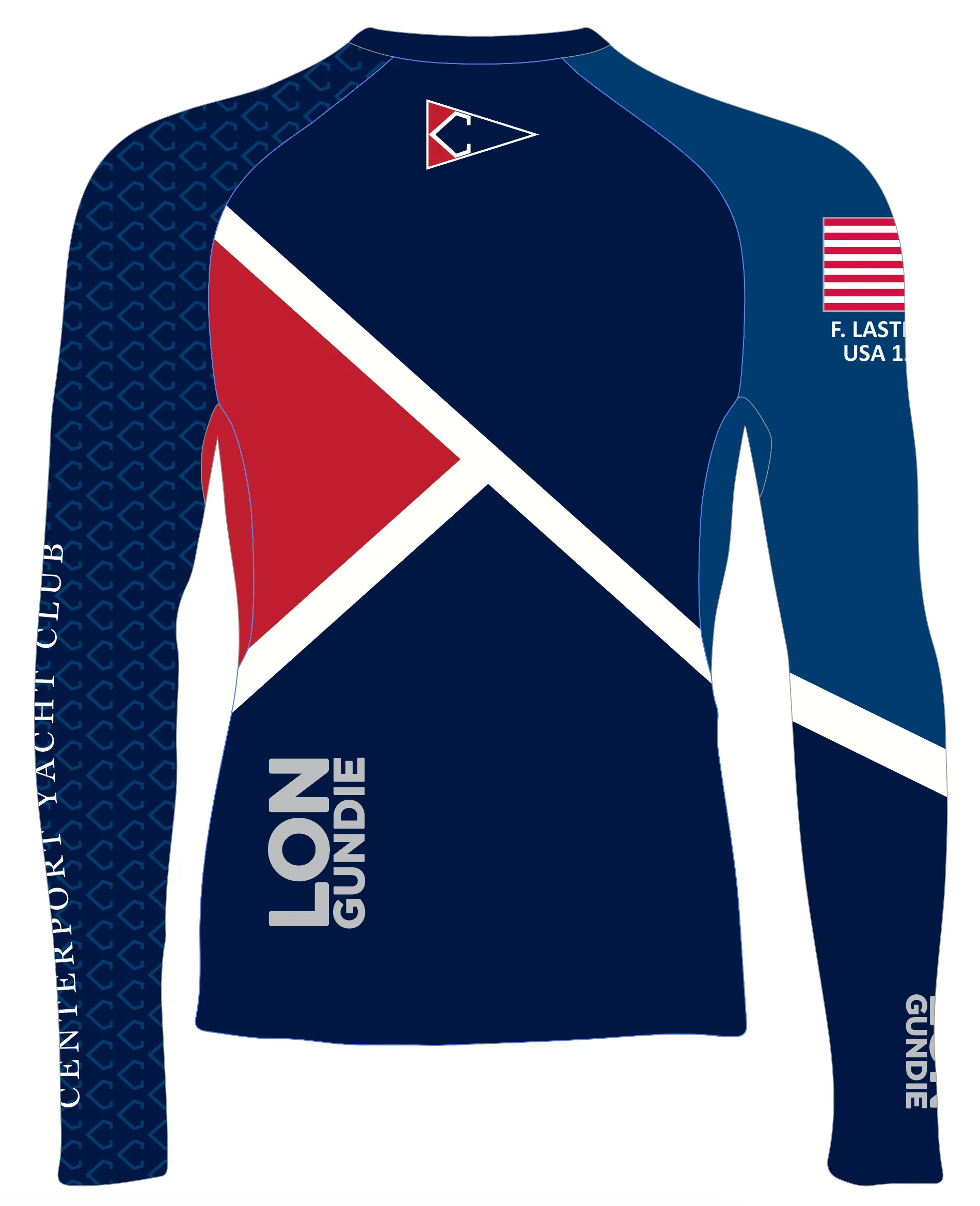 JR RASH GUARD TOP LONG SLEEVE BLUE | CENTERPORT YACHT CLUB | PSNLZ'D