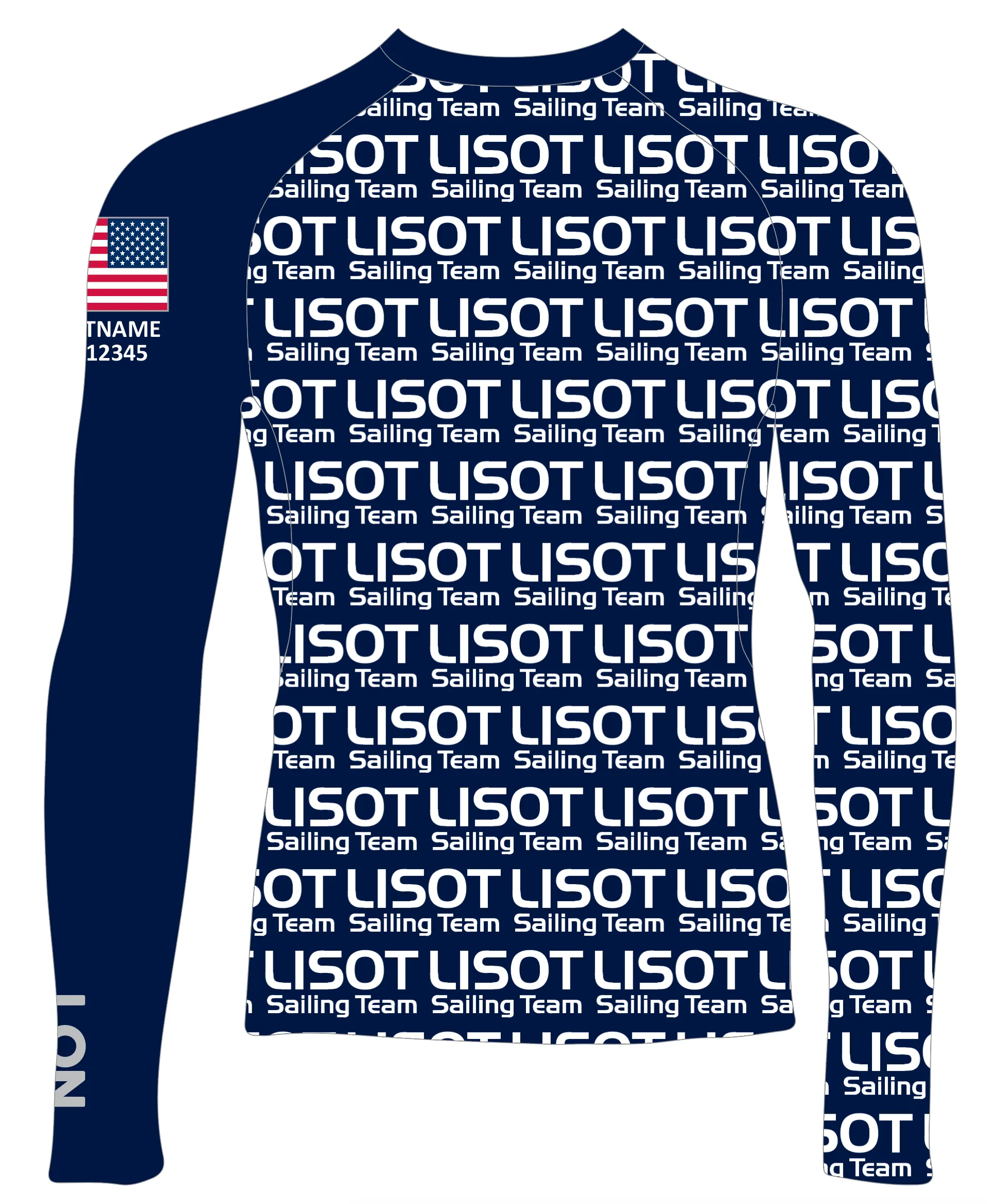 JR RASH GUARD TOP LONG SLEEVE BLUE | LISOT | PSNLZ'D