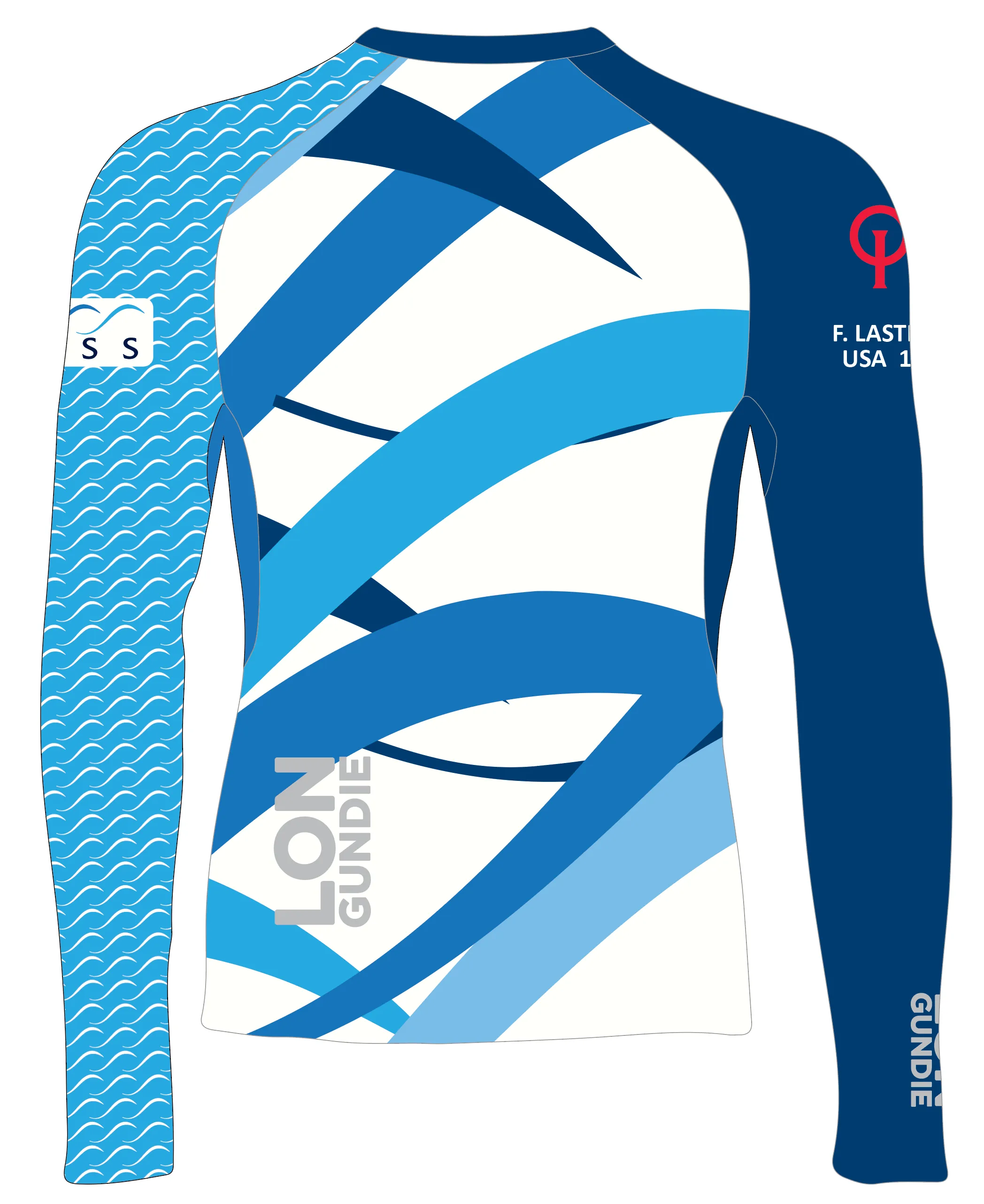 JR RASH GUARD TOP LONG SLEEVE BLUE | NEW ENGLAND SCIENCE & SAILING | PSNLZ'D