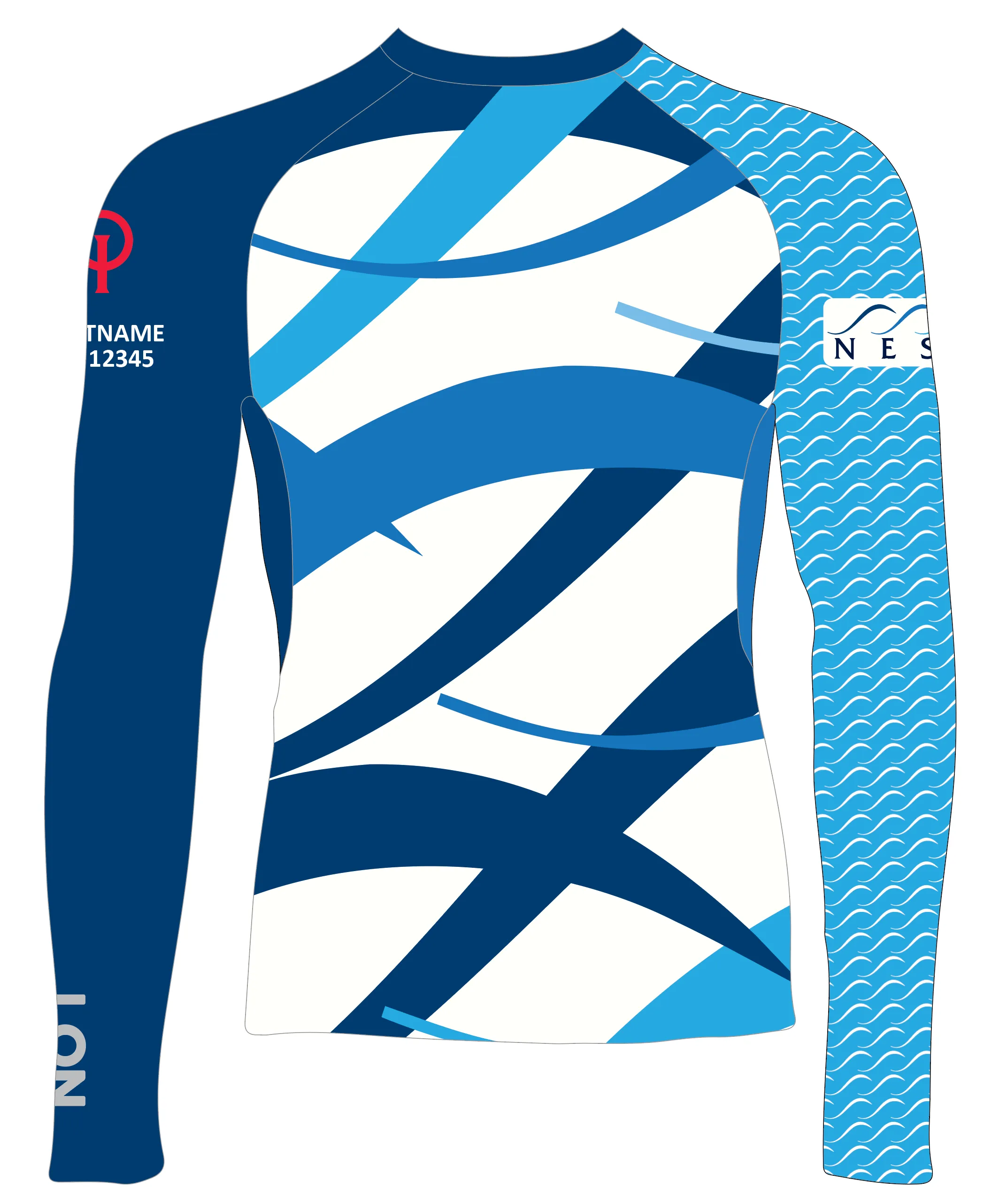 JR RASH GUARD TOP LONG SLEEVE BLUE | NEW ENGLAND SCIENCE & SAILING | PSNLZ'D