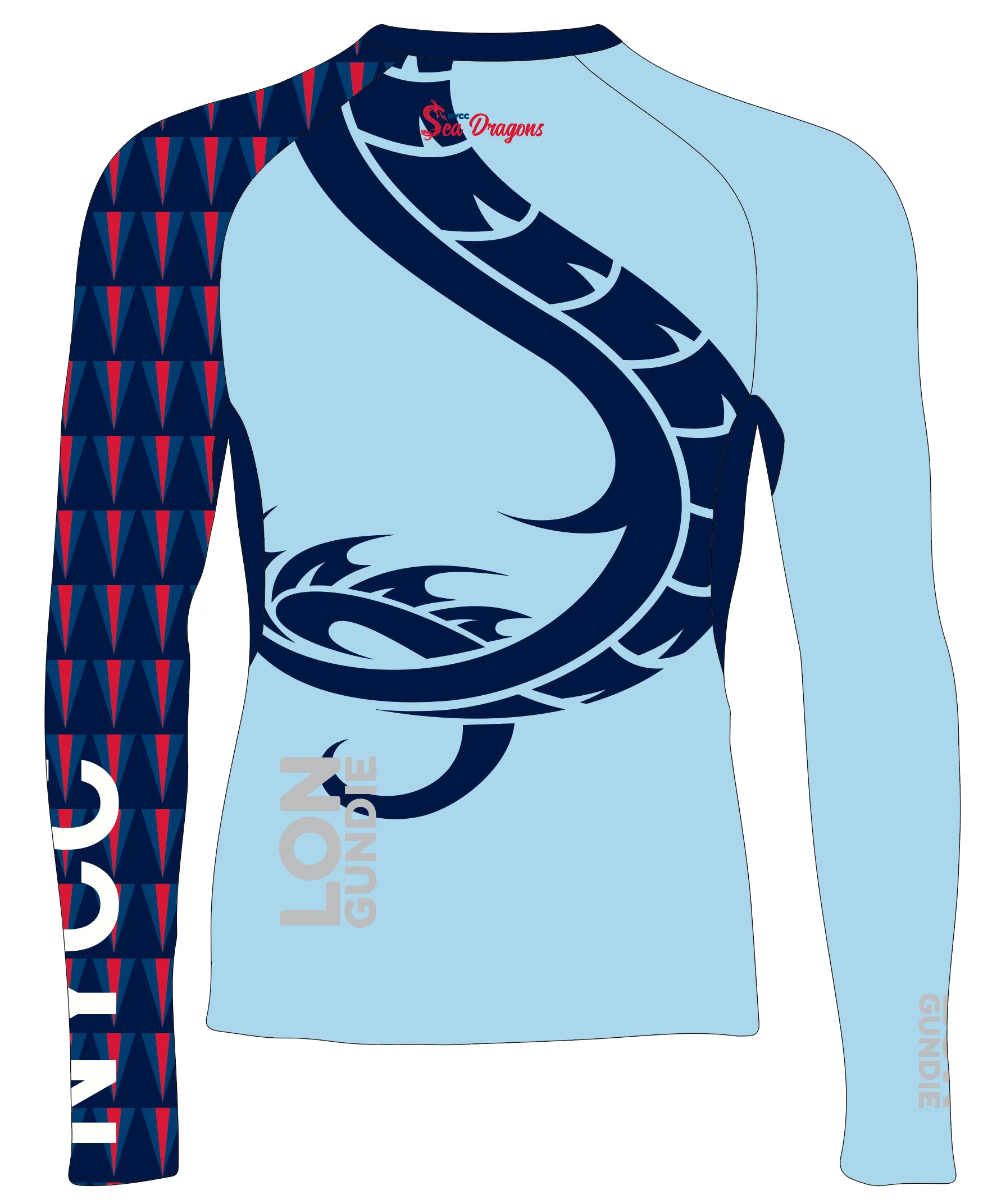 JR RASH GUARD TOP LONG SLEEVE BLUE | NORFOLK YACHT CLUB