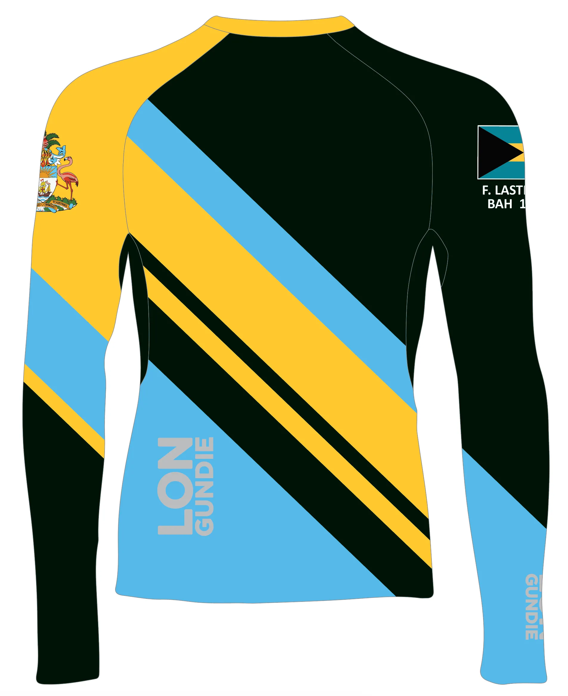 JR RASH GUARD TOP LONG SLEEVE BLUE | TEAM BAHAMAS | PSNLZ'D