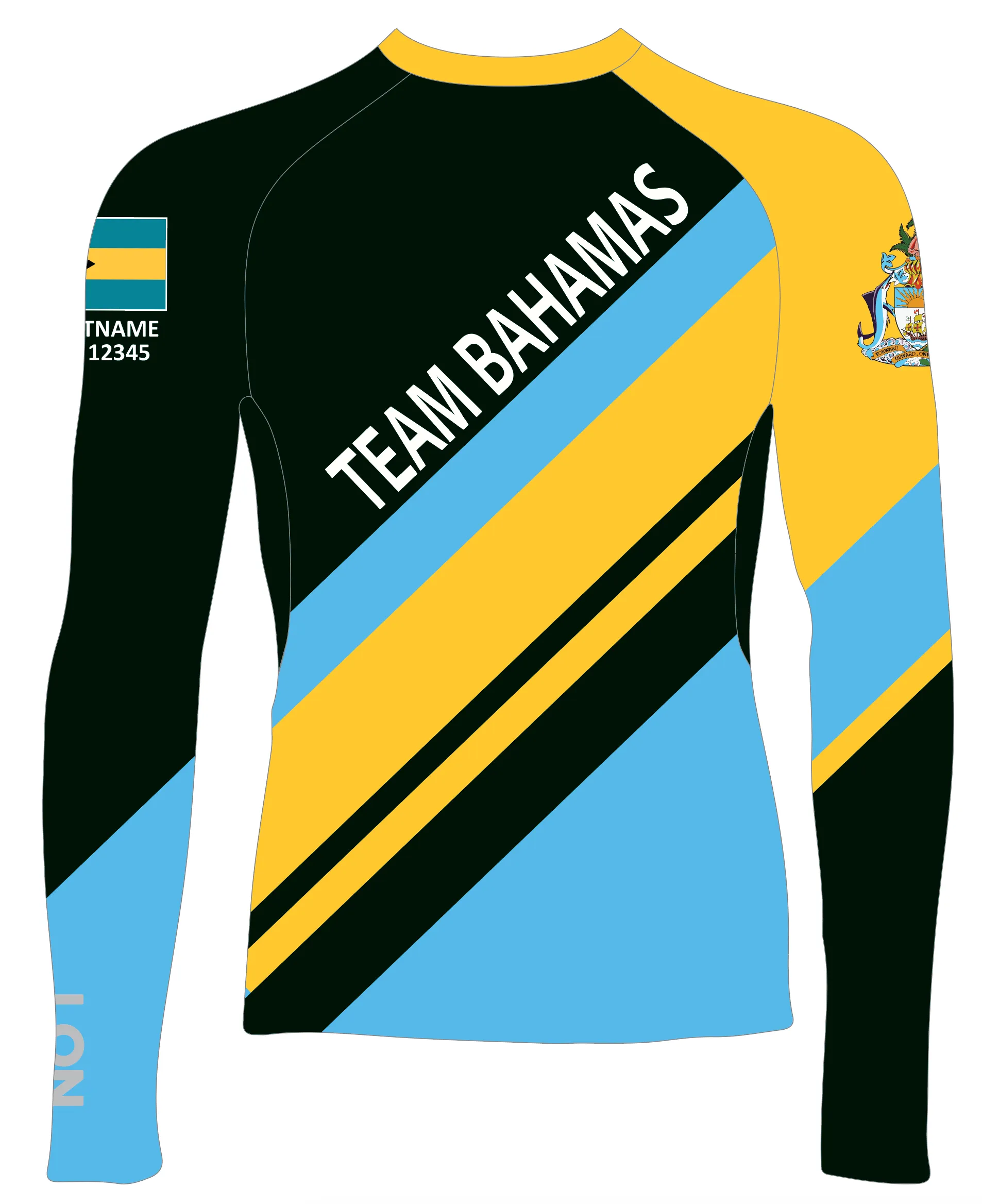 JR RASH GUARD TOP LONG SLEEVE BLUE | TEAM BAHAMAS | PSNLZ'D