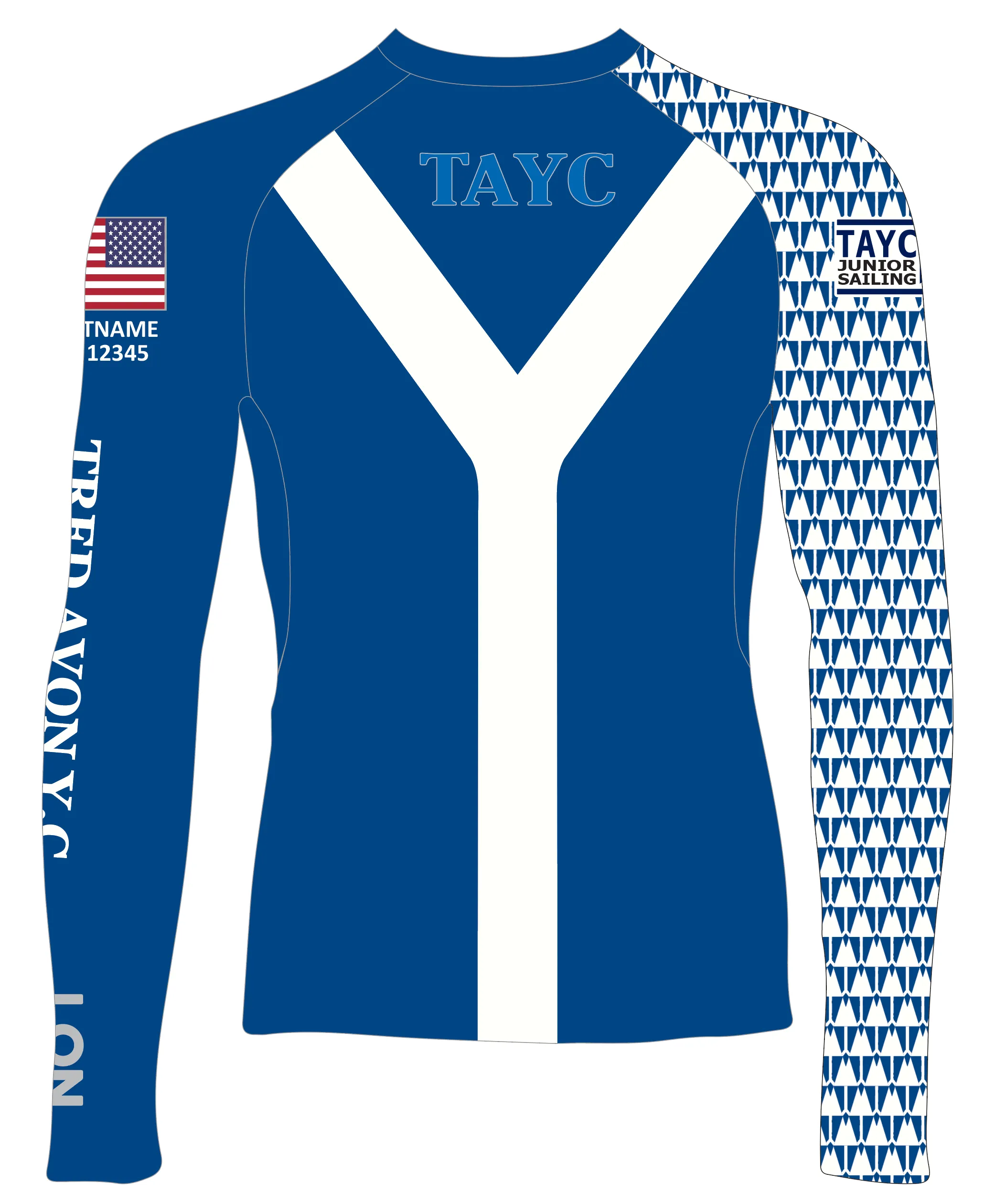 JR RASH GUARD TOP LONG SLEEVE BLUE | TRED AVON YACHT CLUB | PSNLZ'D