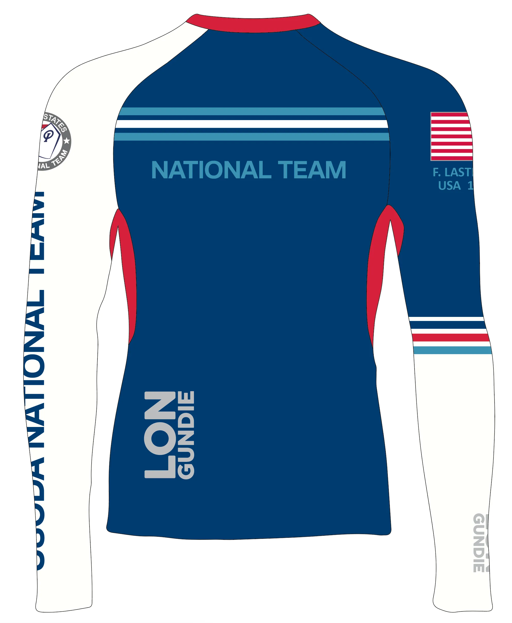 JR RASH GUARD TOP LONG SLEEVE BLUE | USODA NATIONAL TEAM | PSNLZ'D