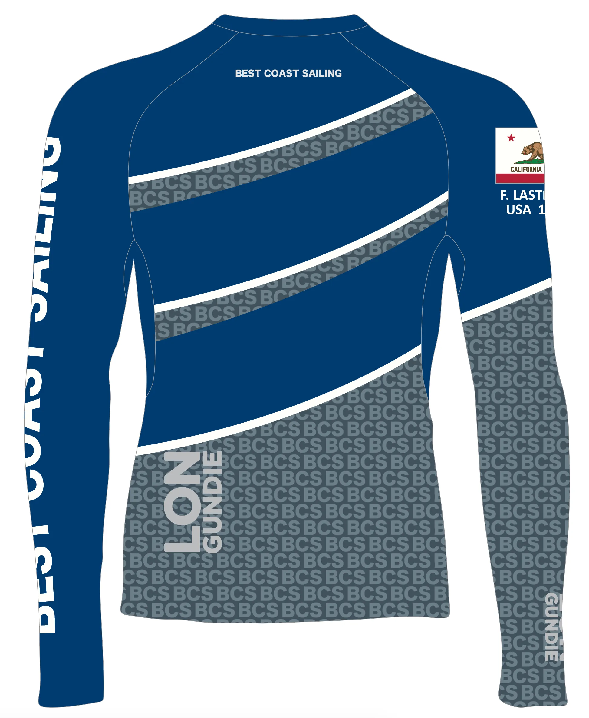 JR RASH GUARD TOP LONG SLEEVE GRAY | BEST COAST SAILING | PSNLZ'D