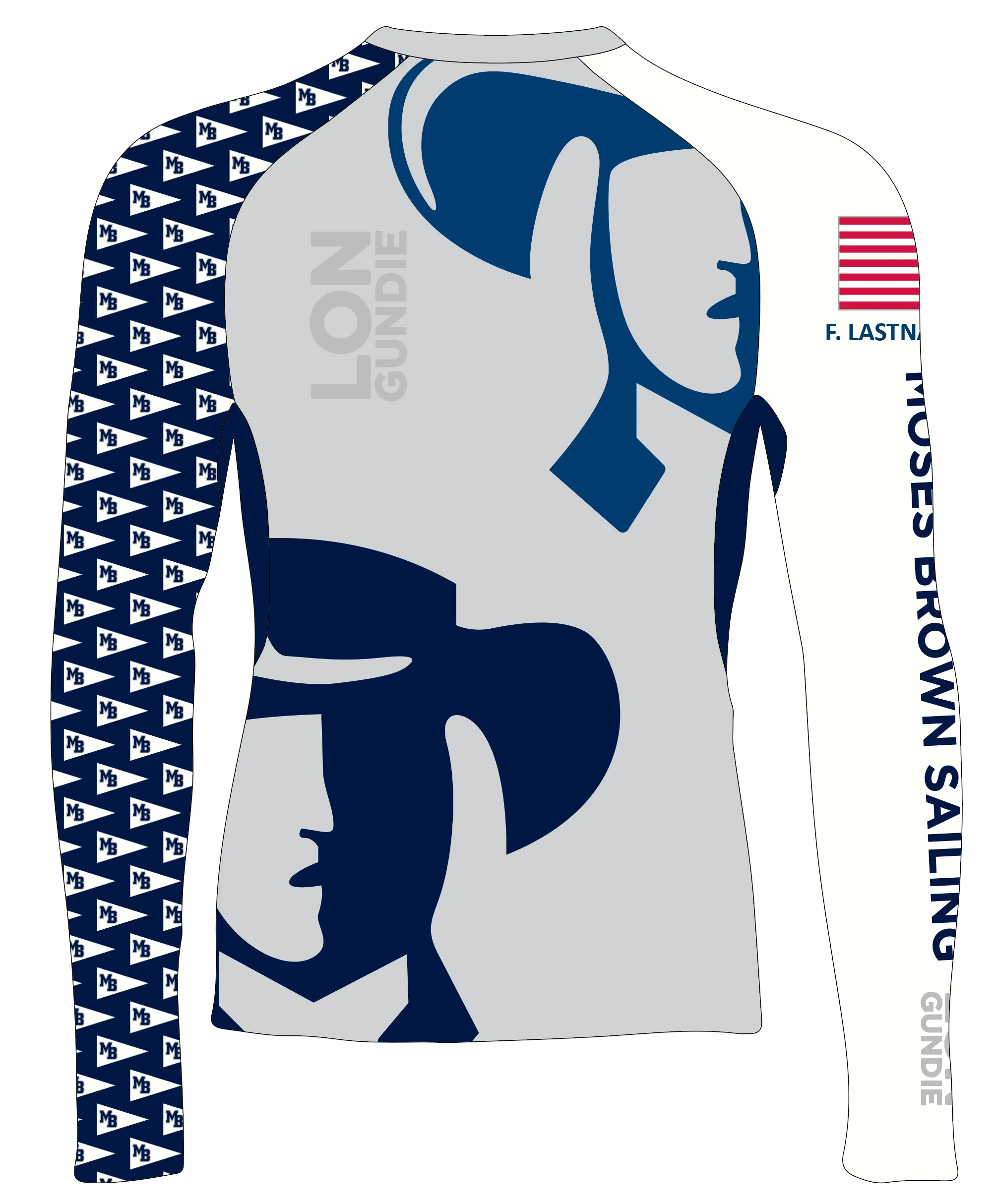 JR RASH GUARD TOP LONG SLEEVE GRAY | MOSES BROWN SAILING | PSNLZ'D