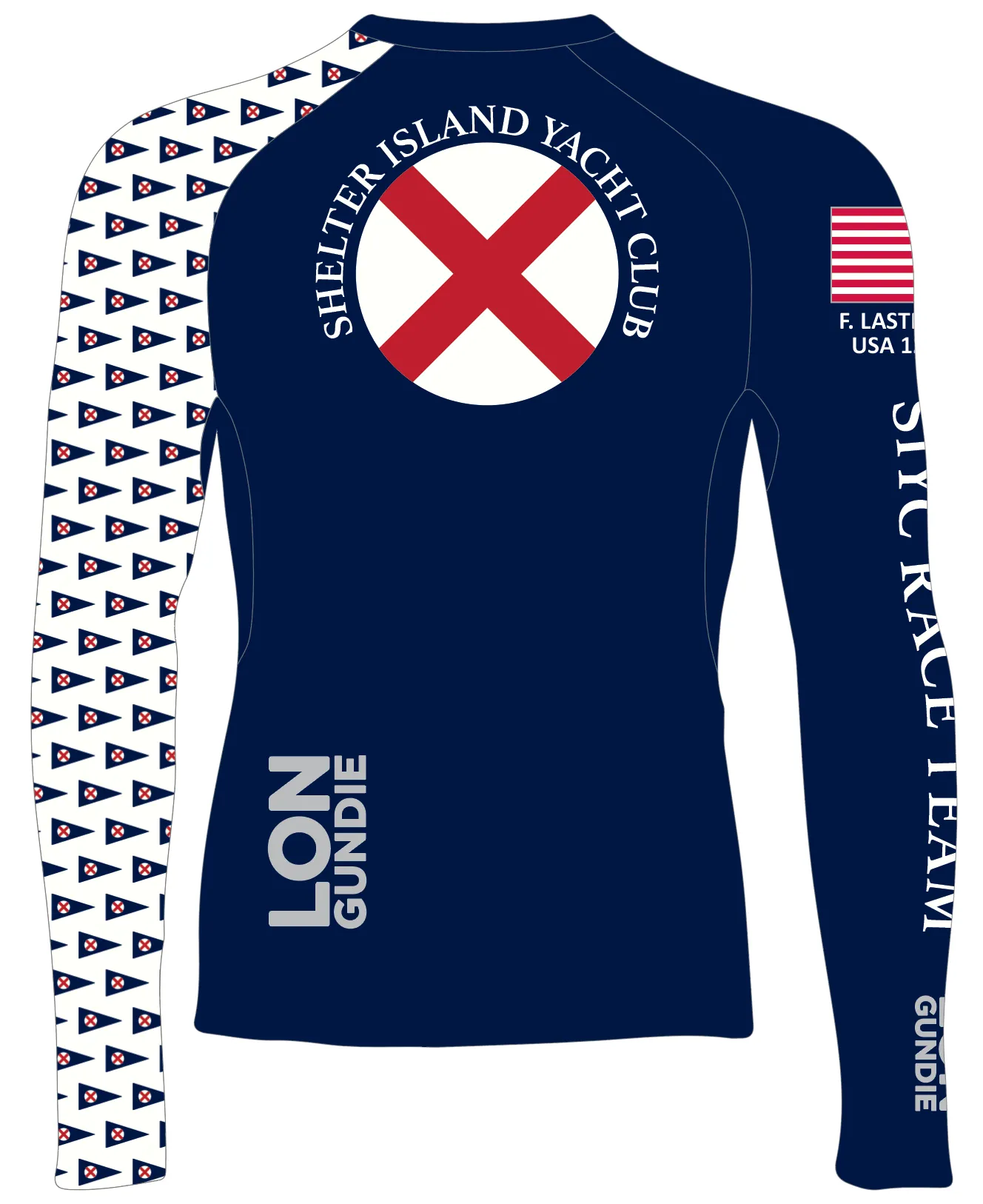 JR RASH GUARD TOP LONG SLEEVE NAVY | SHELTER ISLAND YACHT CLUB | PSNLZ'D