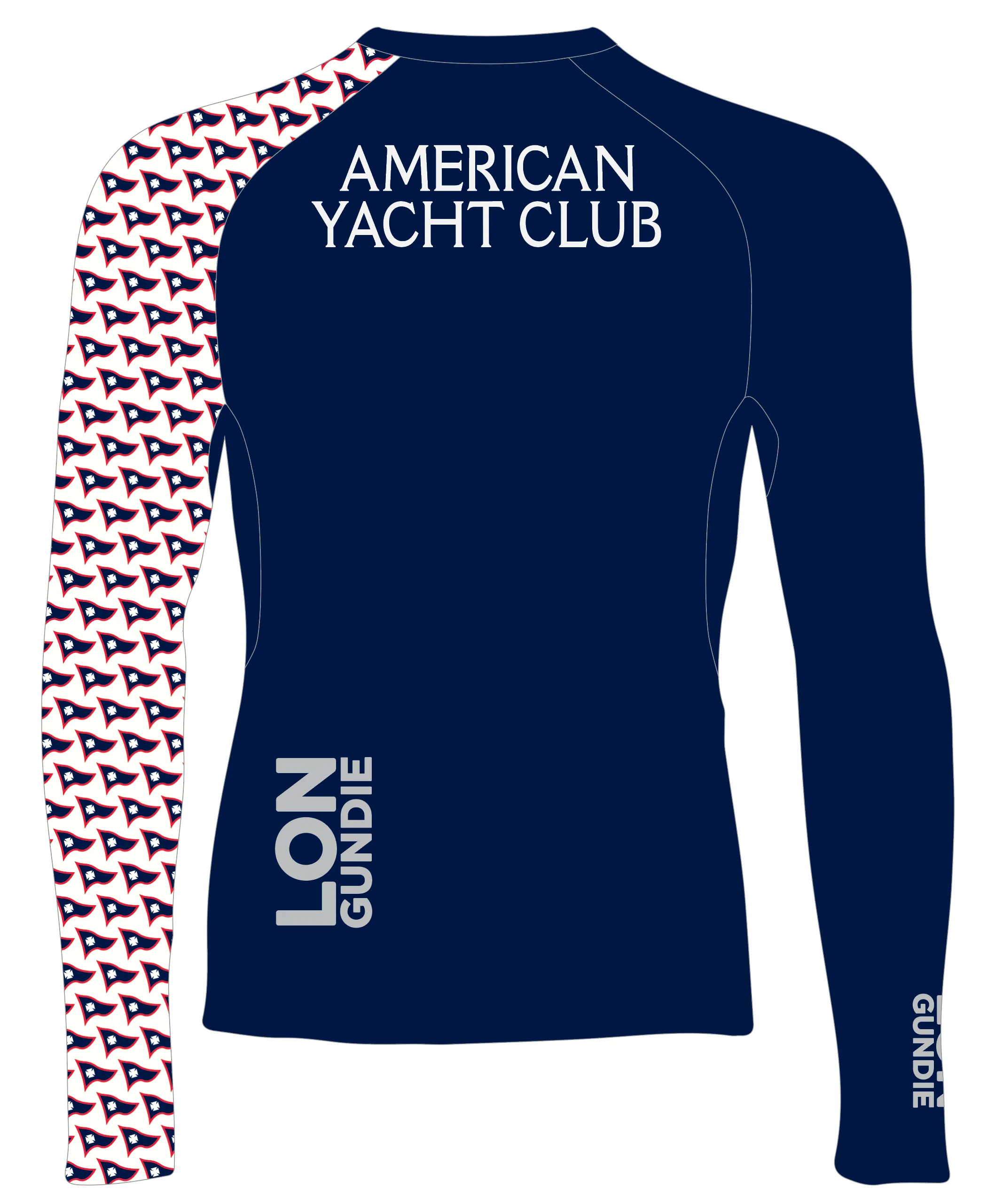 JR RASH GUARD TOP LONG SLEEVE RED | AMERICAN YACHT CLUB