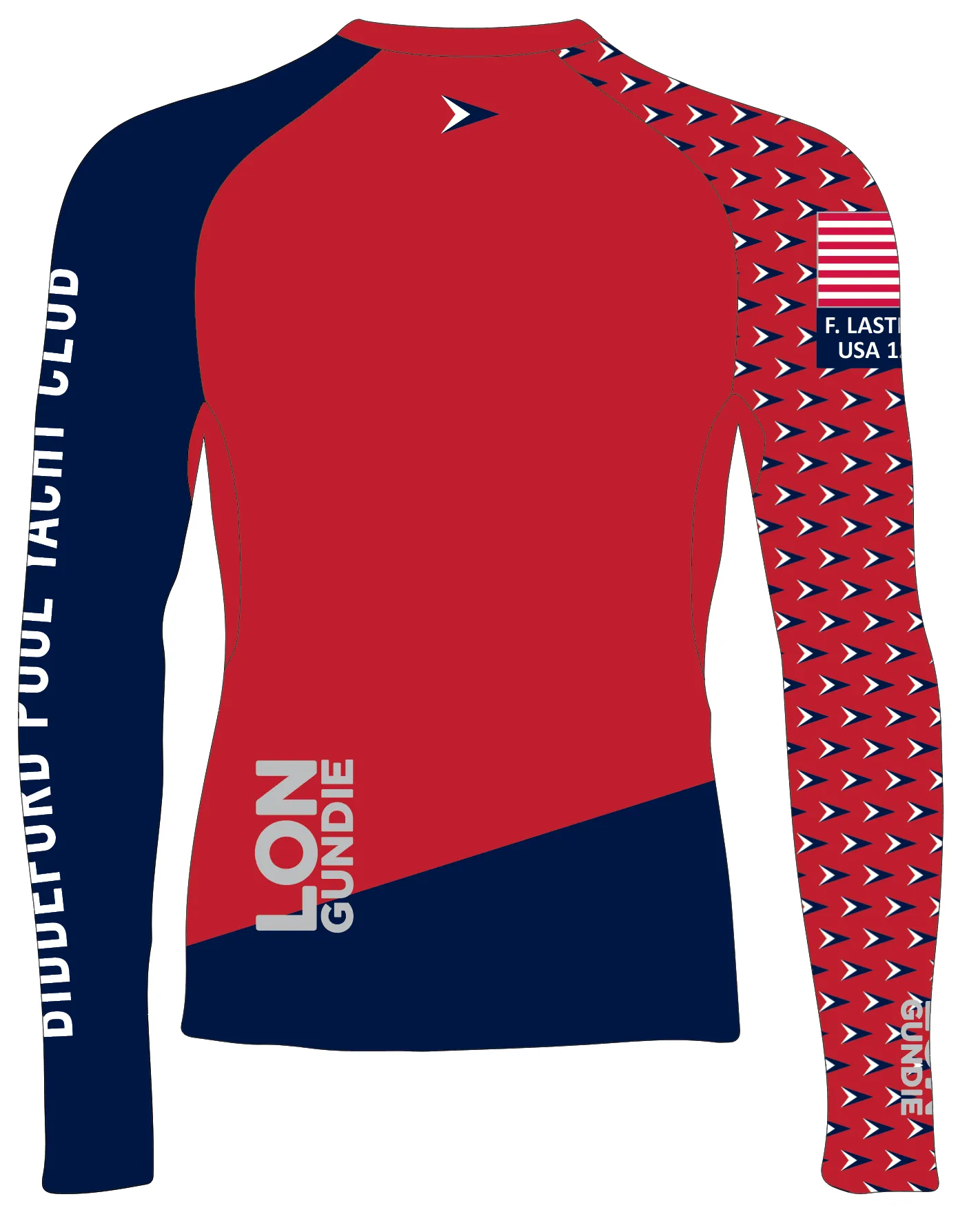 JR RASH GUARD TOP LONG SLEEVE RED | BIDDEFORD POOL YC | PSNLZ'D