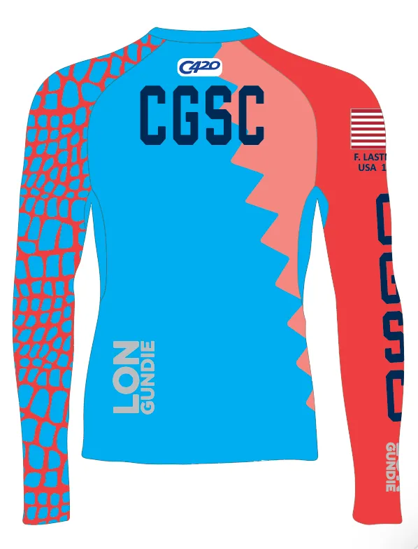 JR RASH GUARD TOP LONG SLEEVE RED | COCONUT GROVE SAILING CLUB - C420 | PSNLZ'D