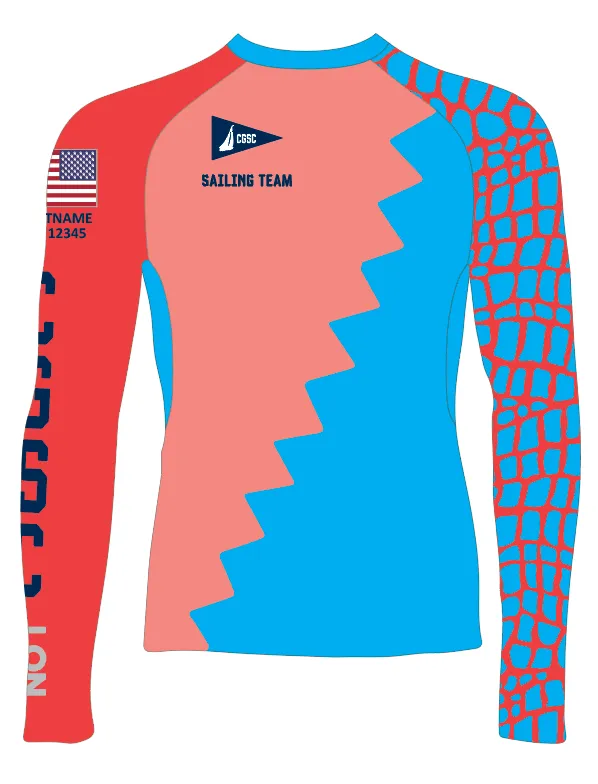 JR RASH GUARD TOP LONG SLEEVE RED | COCONUT GROVE SAILING CLUB - C420 | PSNLZ'D