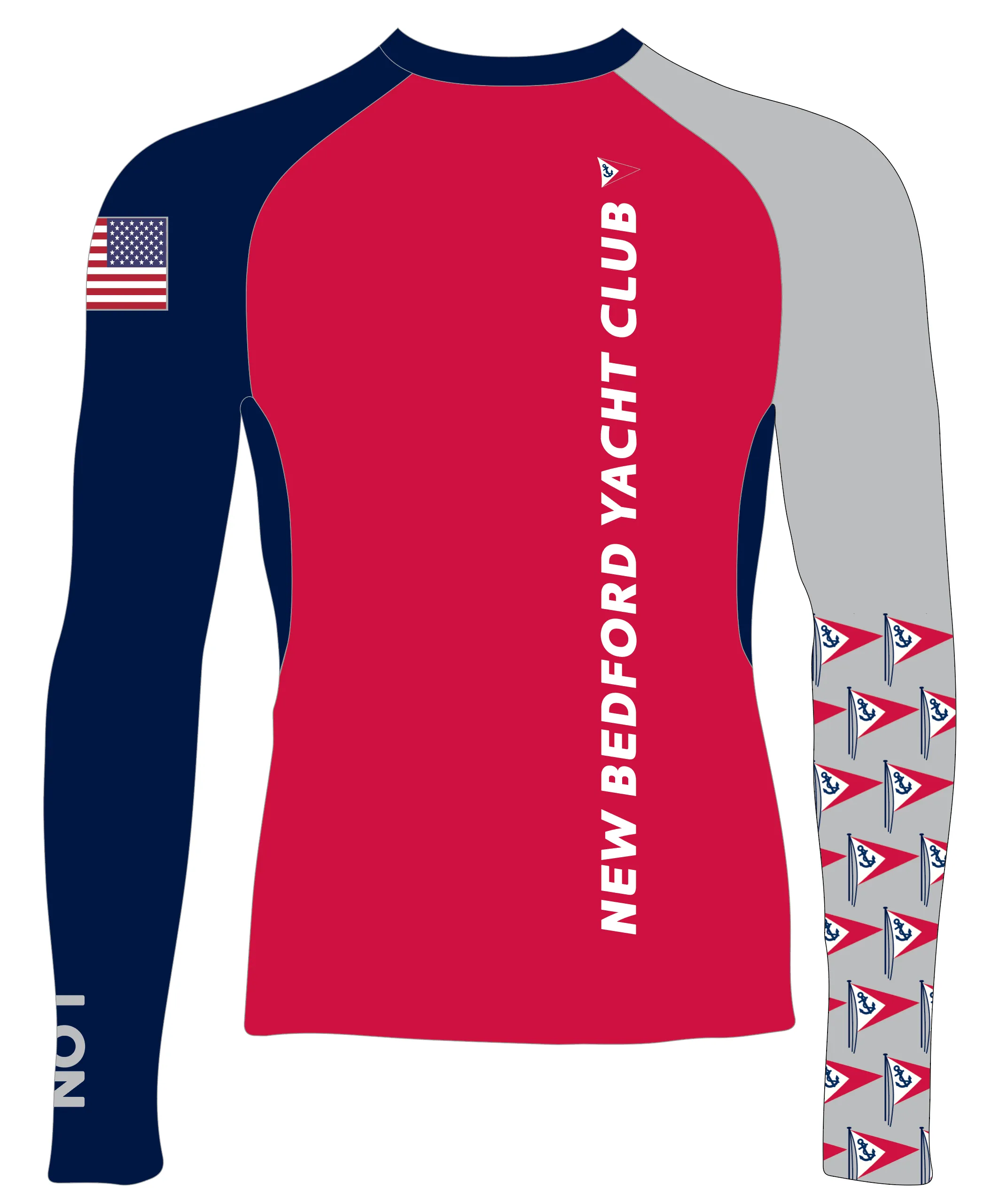 JR RASH GUARD TOP LONG SLEEVE RED | NEW BEDFORD YC