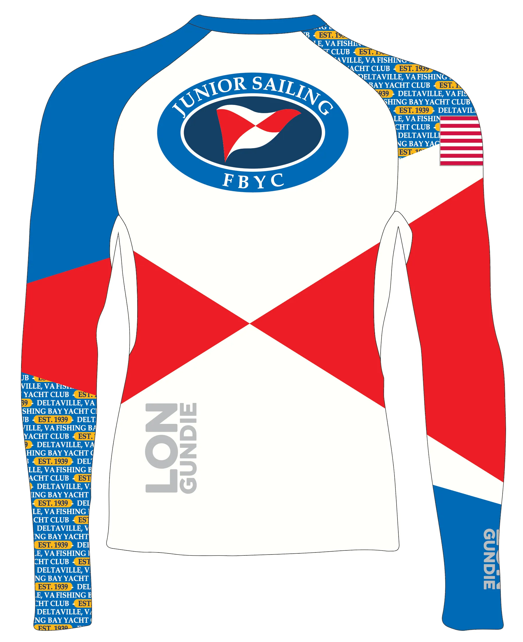 JR RASH GUARD TOP LONG SLEEVE WHITE | FISHING BAY YACHT CLUB