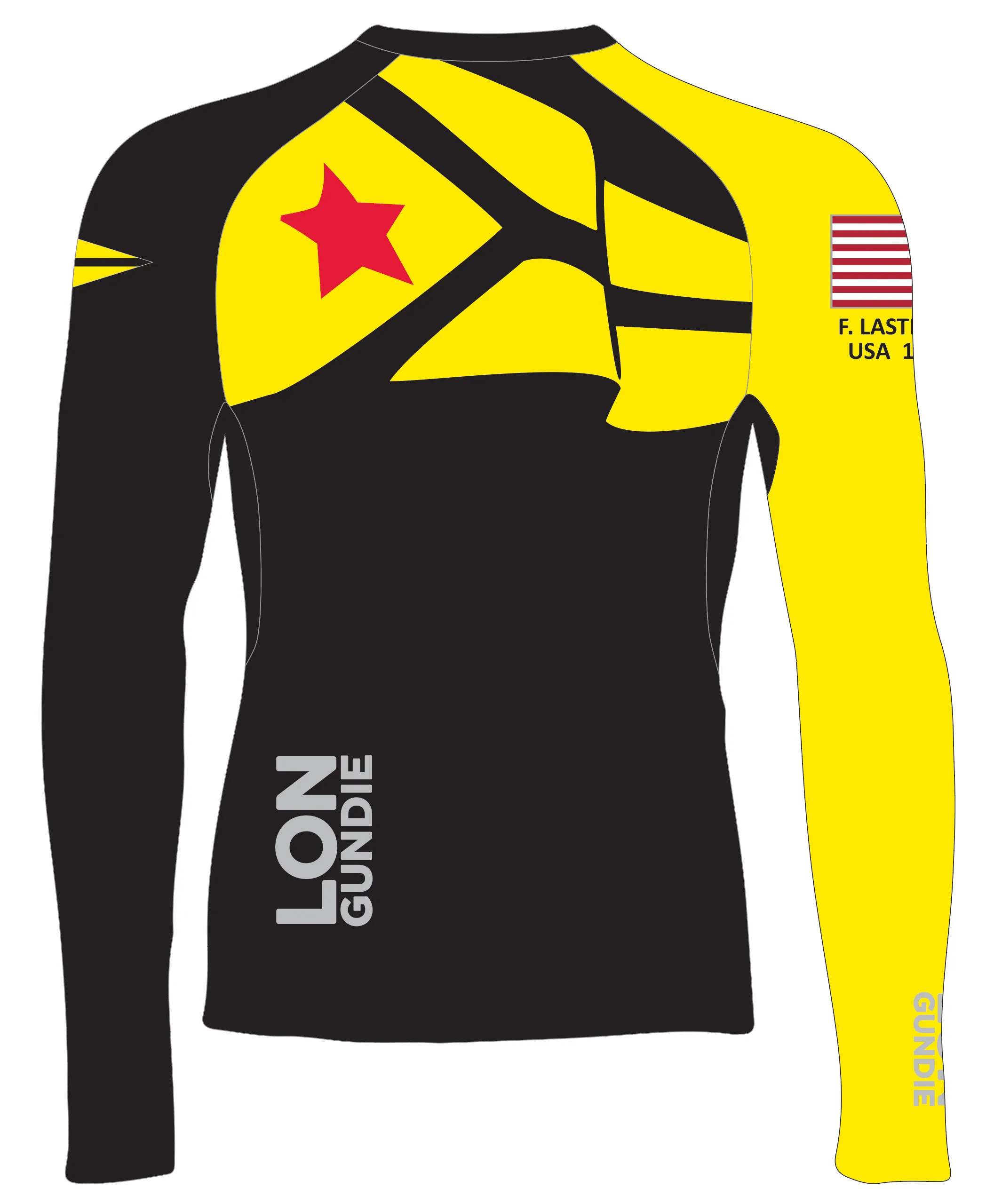 JR RASH GUARD TOP LONG SLEEVE YELLOW | LONG BEACH YACHT CLUB | PSNLZ'D