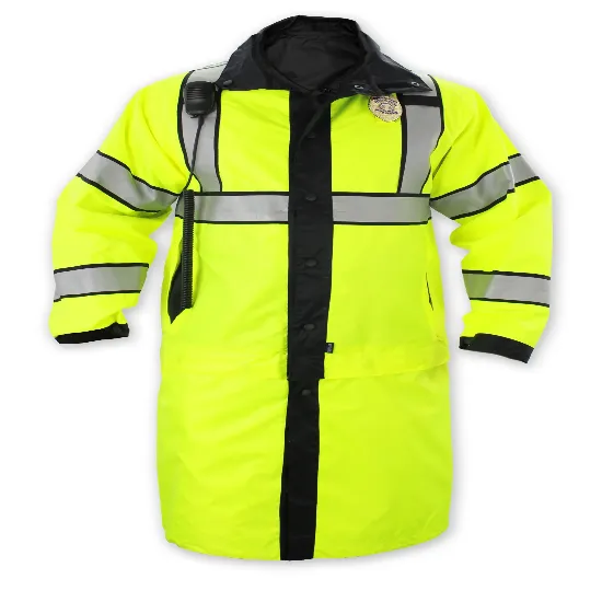 [JS254-XL-CUSTOMIZED] Class 3 Type P Reversible High Visibility Long Raincoat