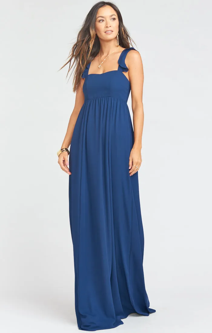 June Maxi Dress ~ Rich Navy Crisp