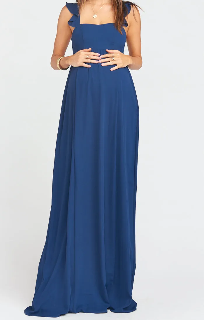 June Maxi Dress ~ Rich Navy Crisp