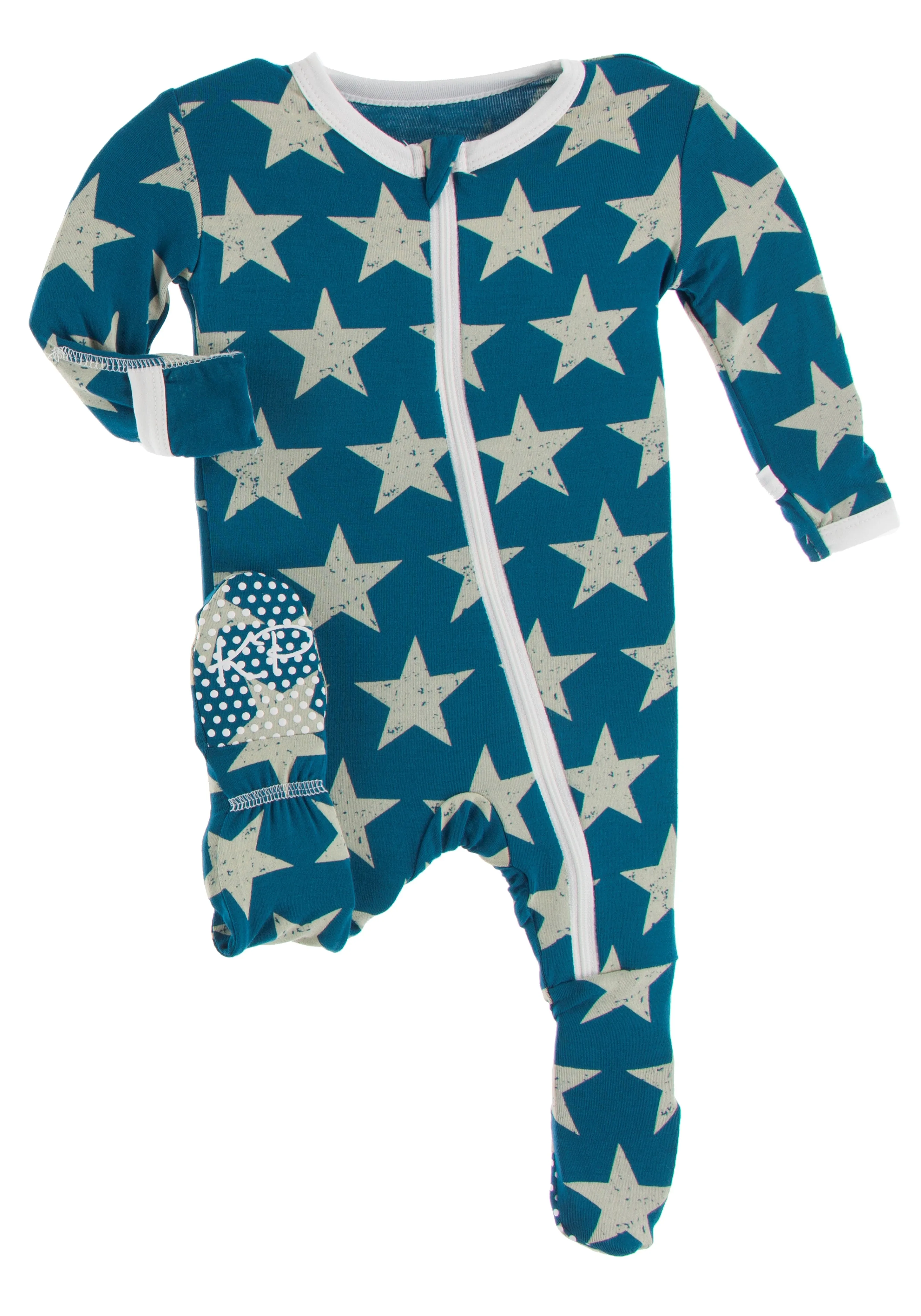 KicKee Pants Vintage Stars Footie with Zipper