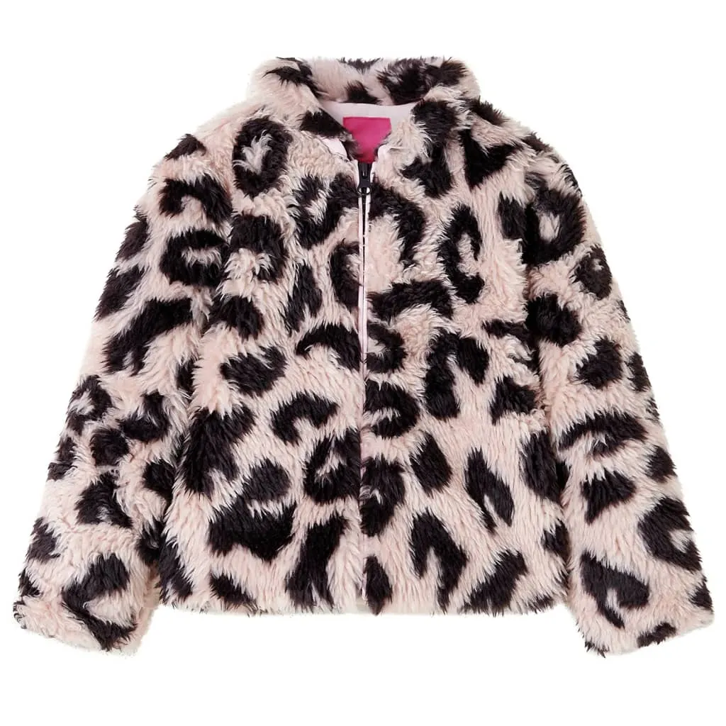 Kids' Faux Fur Coat - Light Pink (Size 140) | Chic & Warm Outerwear for Ages 9-10