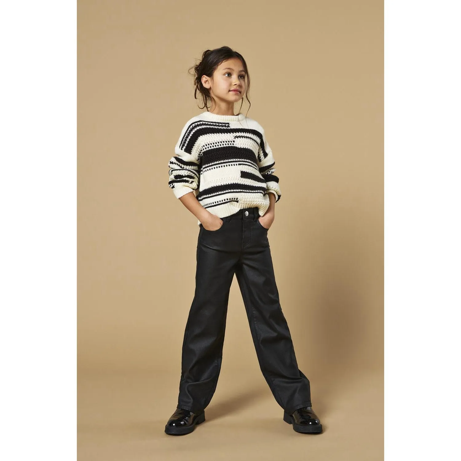 kids ONLY Black Juicy-Nya Wide Coated Pants