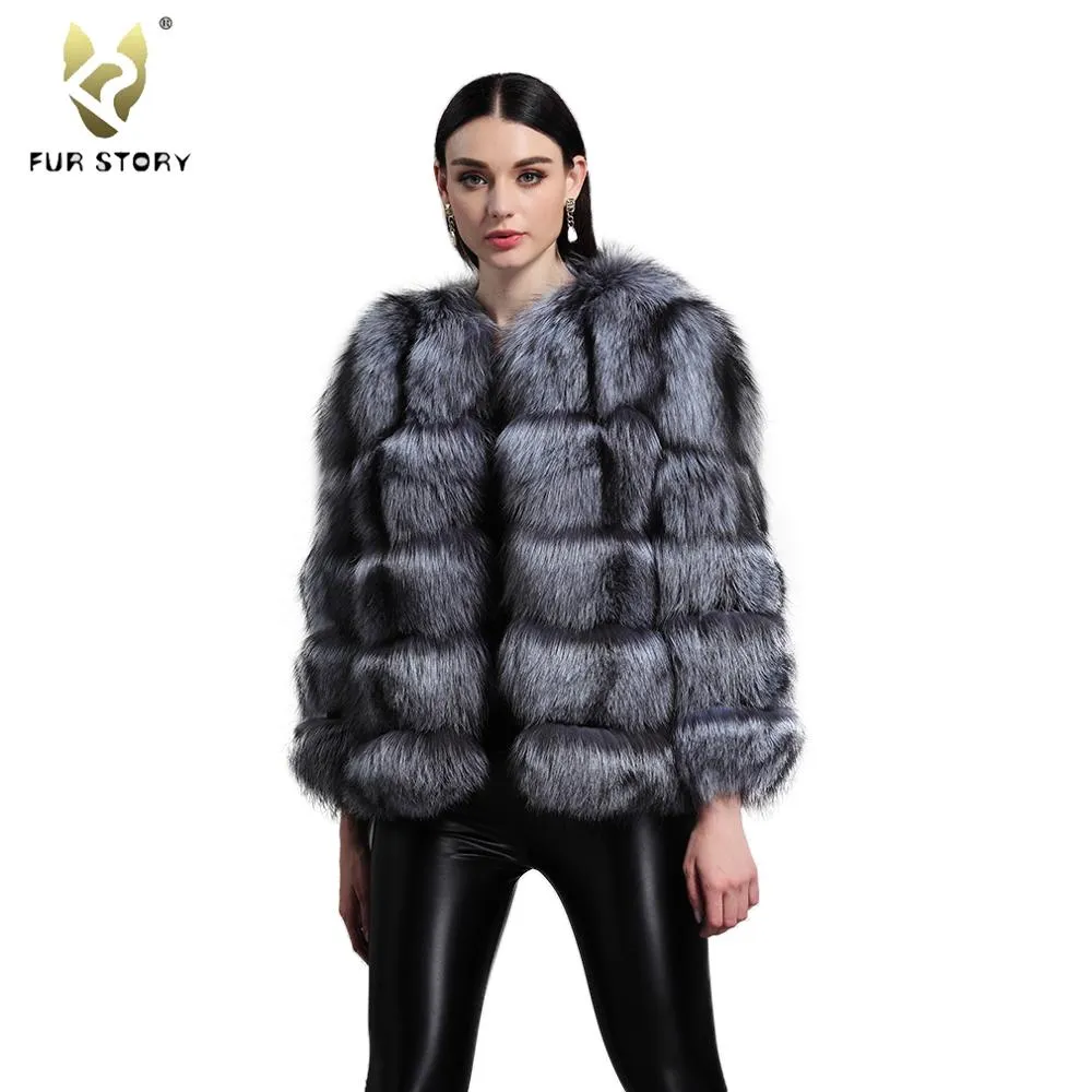 Ladies' Winter jacket Women Real Fox Fur Women Jacket Womens Coats of Fur Coat Women Outwear Fur Story FS151259