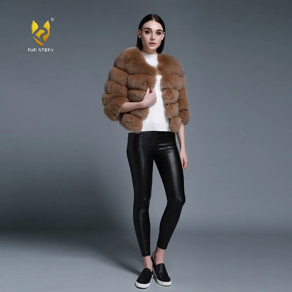 Ladies' Winter jacket Women Real Fox Fur Women Jacket Womens Coats of Fur Coat Women Outwear Fur Story FS151259