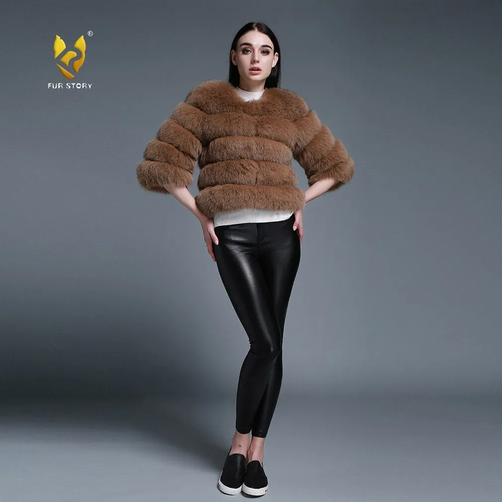 Ladies' Winter jacket Women Real Fox Fur Women Jacket Womens Coats of Fur Coat Women Outwear Fur Story FS151259