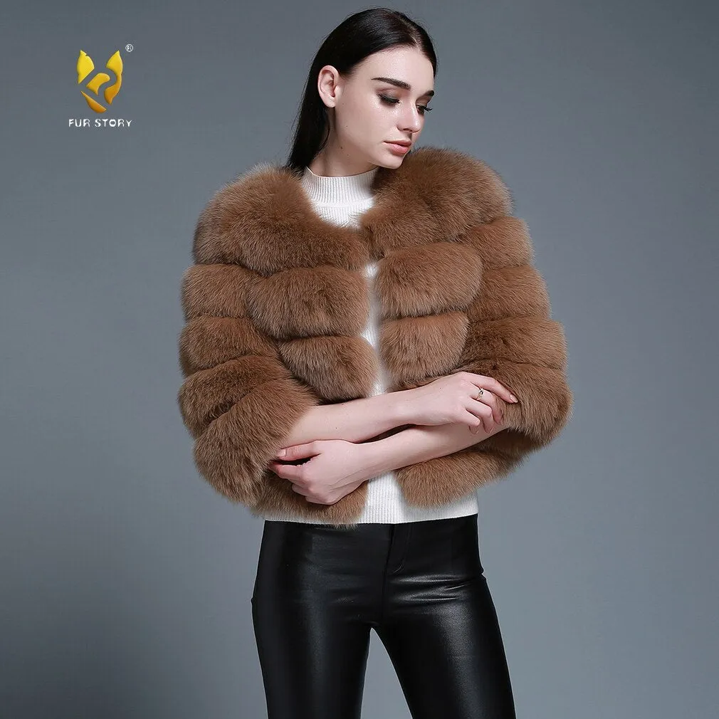 Ladies' Winter jacket Women Real Fox Fur Women Jacket Womens Coats of Fur Coat Women Outwear Fur Story FS151259