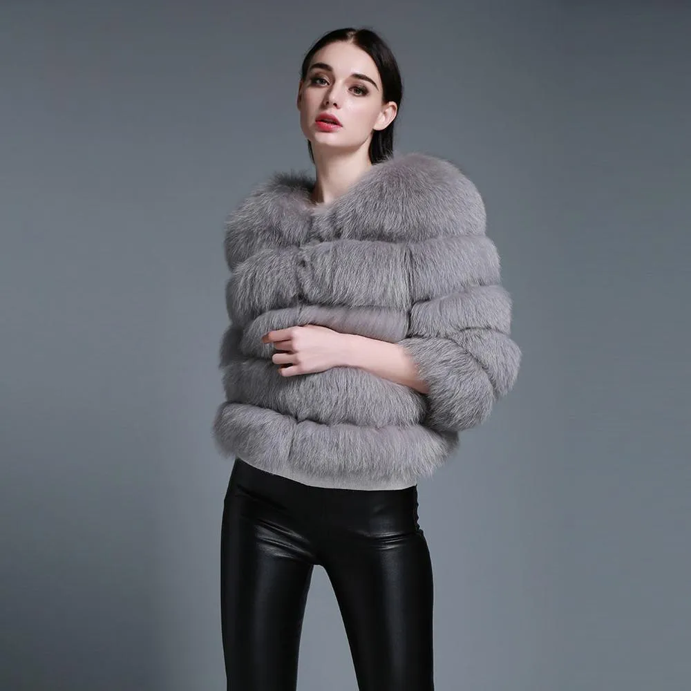 Ladies' Winter jacket Women Real Fox Fur Women Jacket Womens Coats of Fur Coat Women Outwear Fur Story FS151259