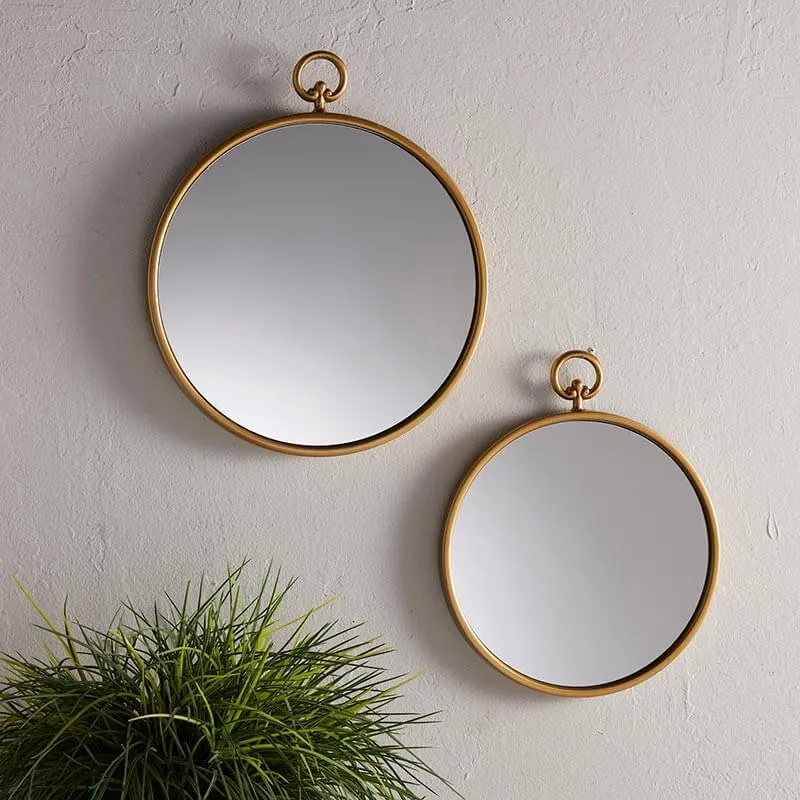 Large Round Gold Mirror