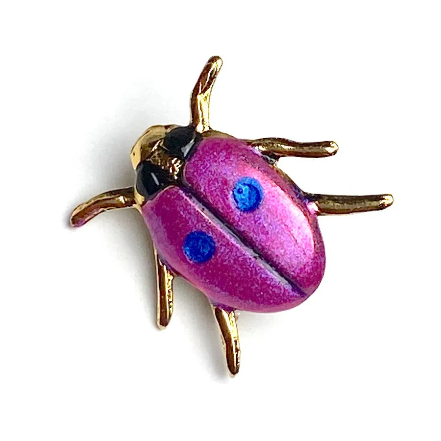 Last of These, Pink Beetle Tiny and Bright 1/2"  Button by Susan Clarke # SC-1507