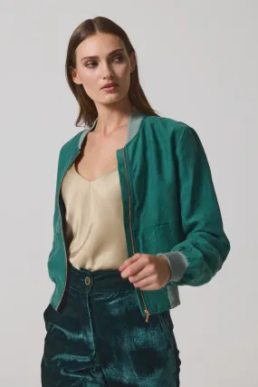 Lennox Linen Bomber Jacket