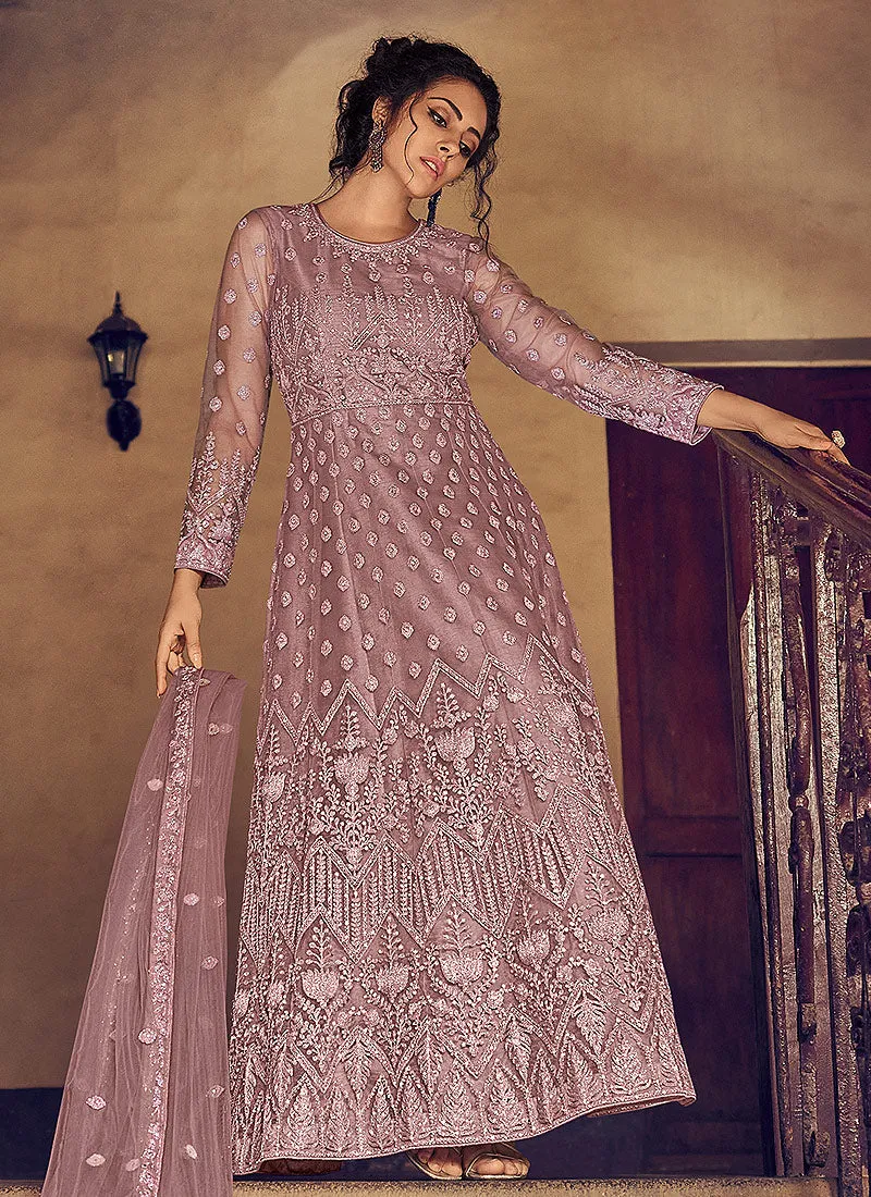 Lilac Purple Designer Anarkali Suit