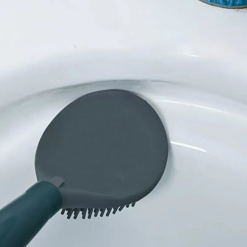 Liquid-filled silicone toilet brush - effective cleaning