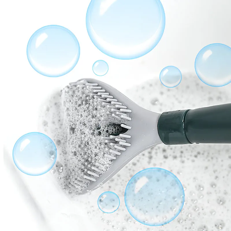 Liquid-filled silicone toilet brush - effective cleaning