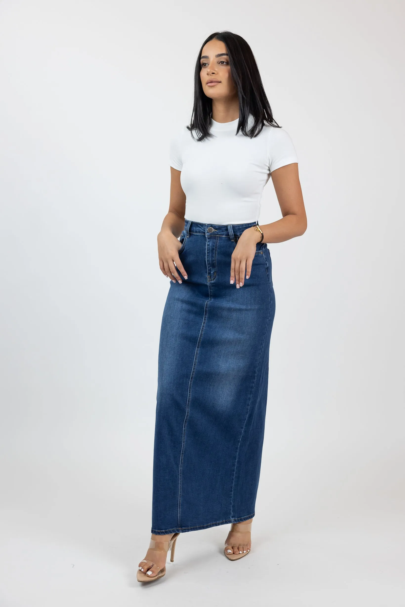 Lizzy Denim Maxi Skirt