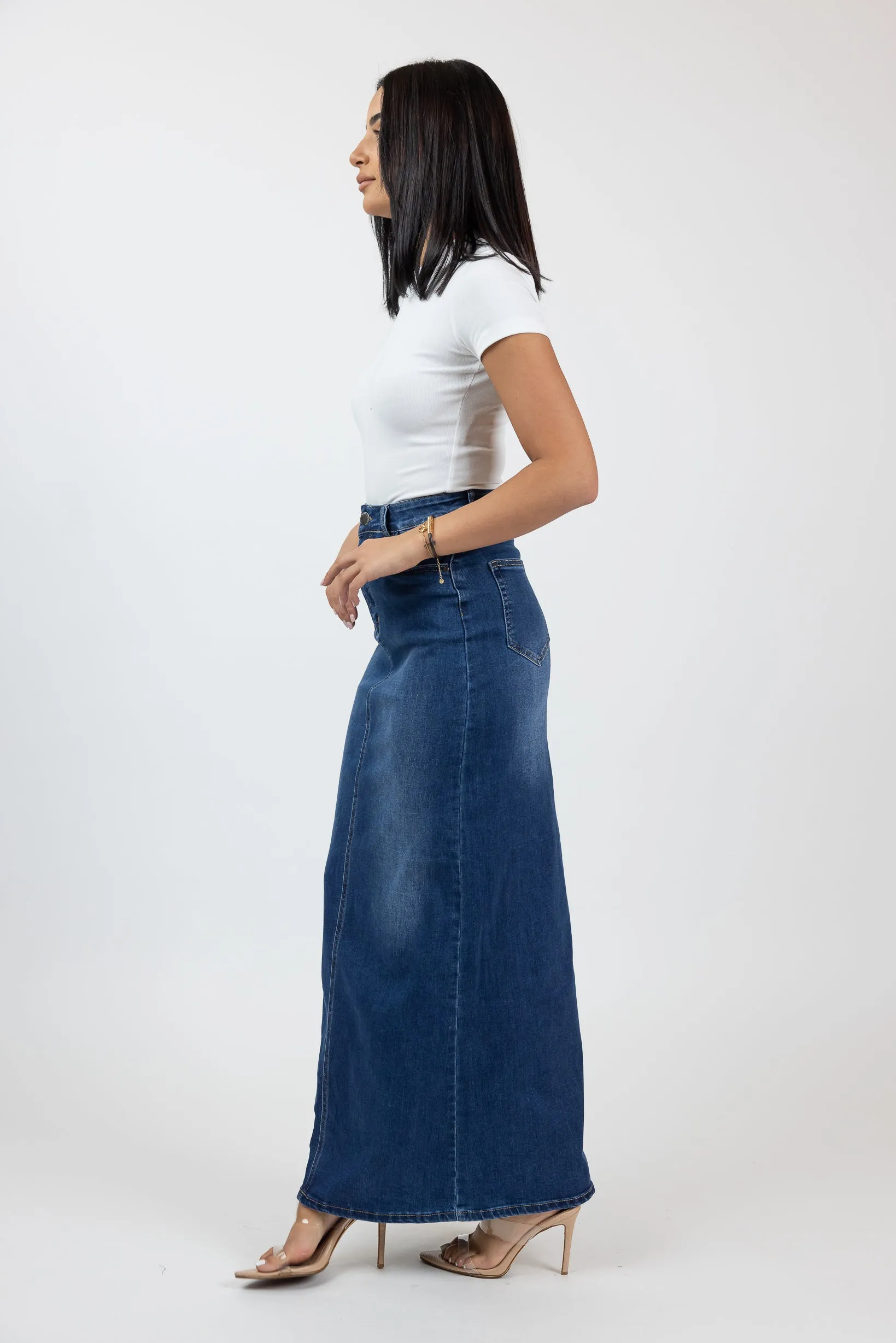 Lizzy Denim Maxi Skirt