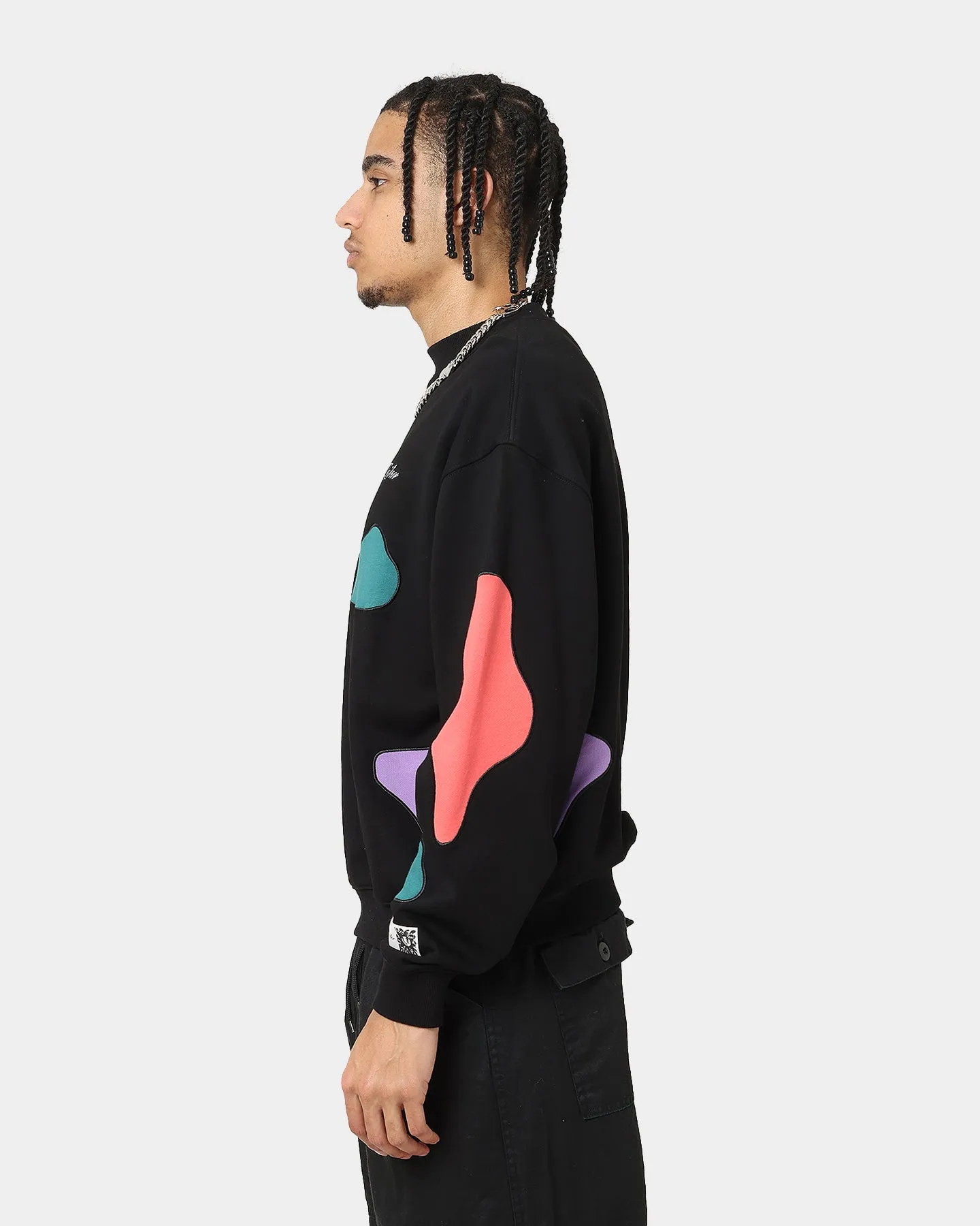 Loiter Inset Crewneck Black/Multi-Coloured