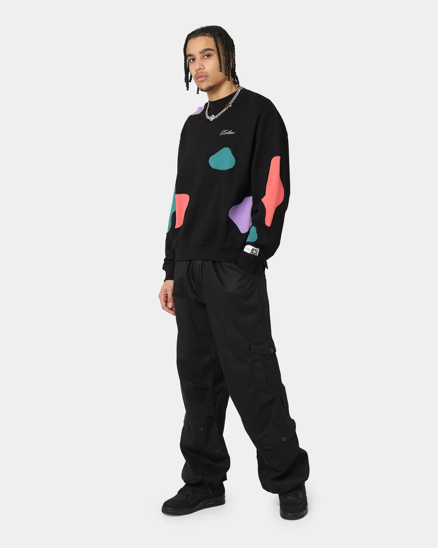 Loiter Inset Crewneck Black/Multi-Coloured