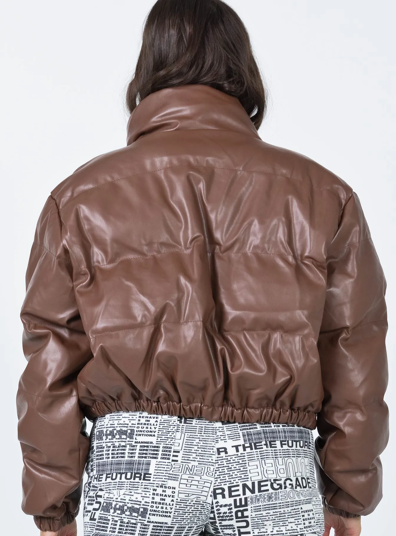 Lou Puffer Jacket Chocolate Brown