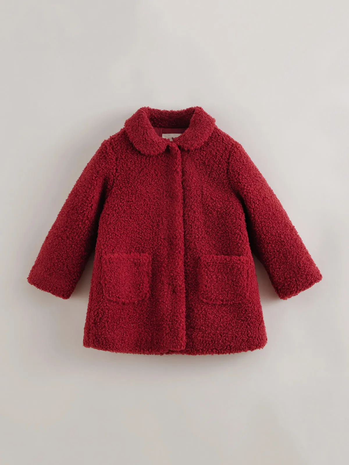 MARC & JANIE Girls Faux Alpaca Mid-Length Fleece Coat 221723