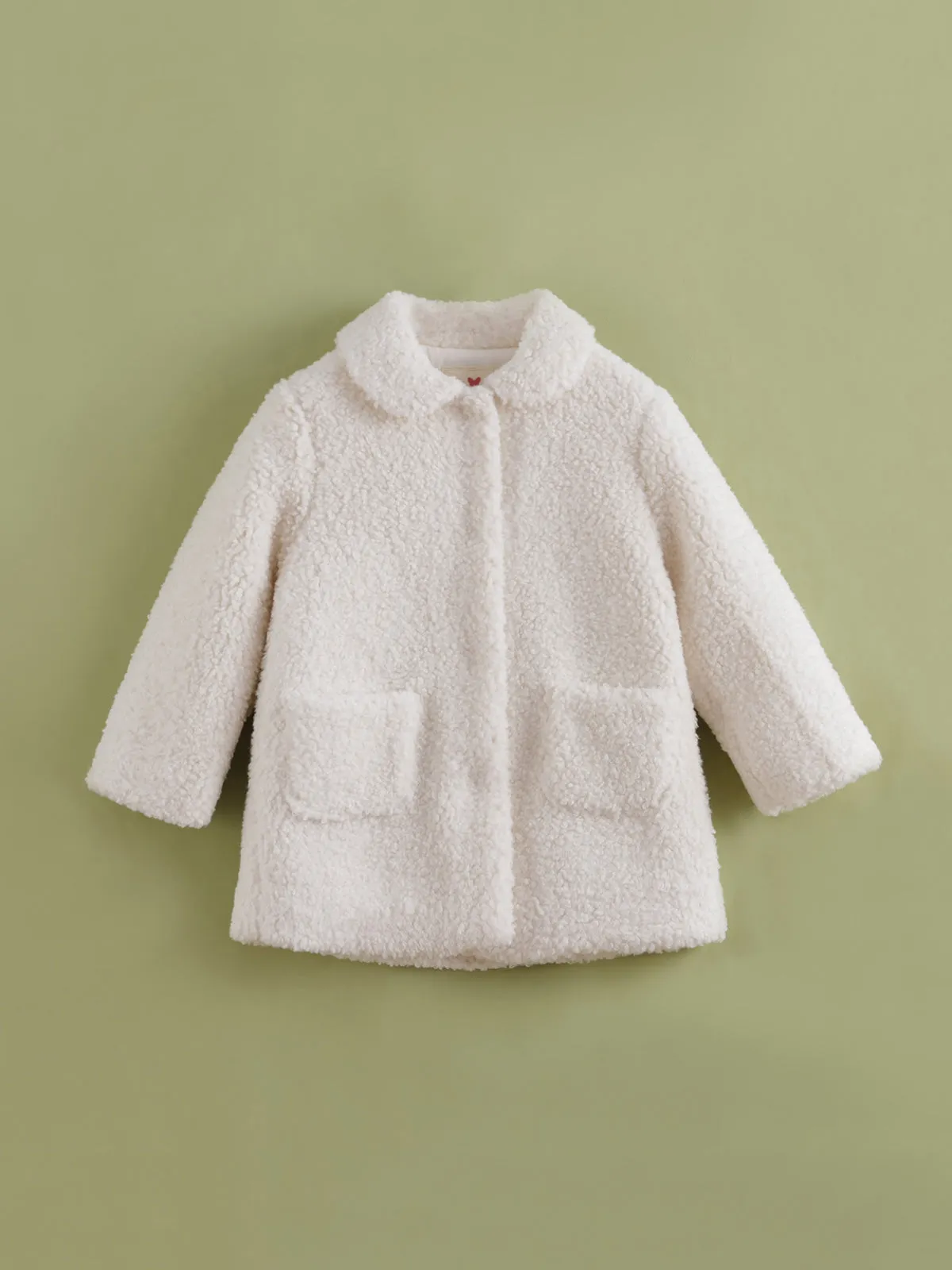 MARC & JANIE Girls Faux Alpaca Mid-Length Fleece Coat 221723