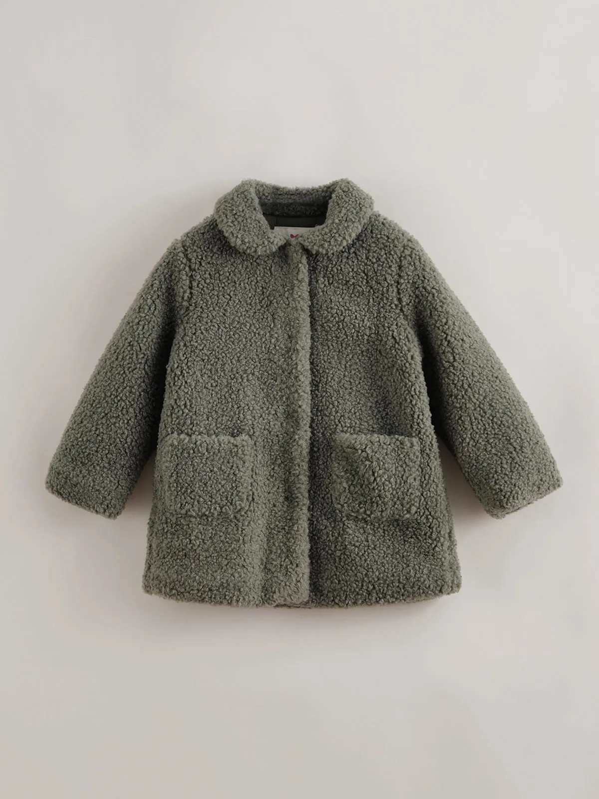 MARC & JANIE Girls Faux Alpaca Mid-Length Fleece Coat 221723