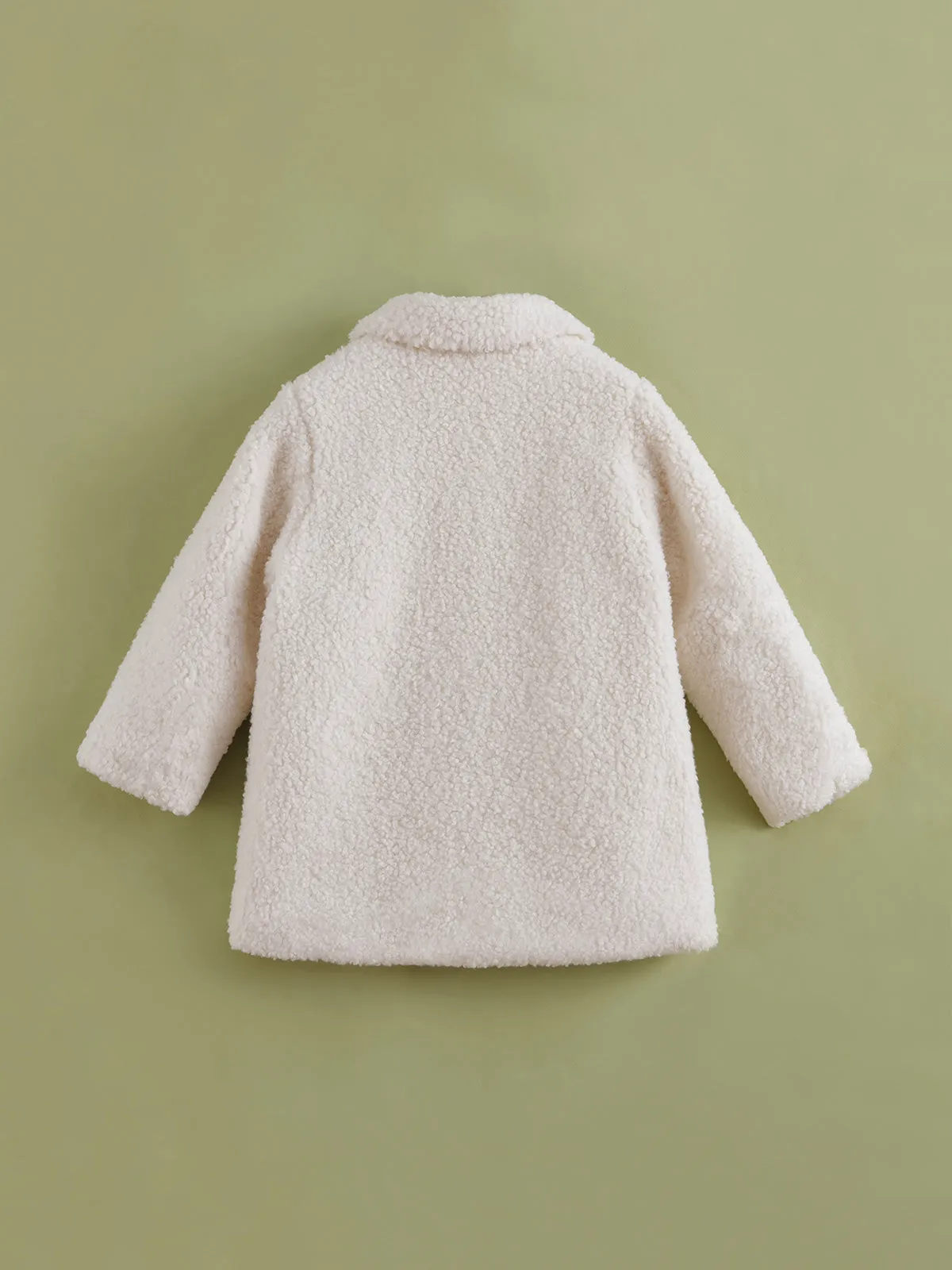 MARC & JANIE Girls Faux Alpaca Mid-Length Fleece Coat 221723