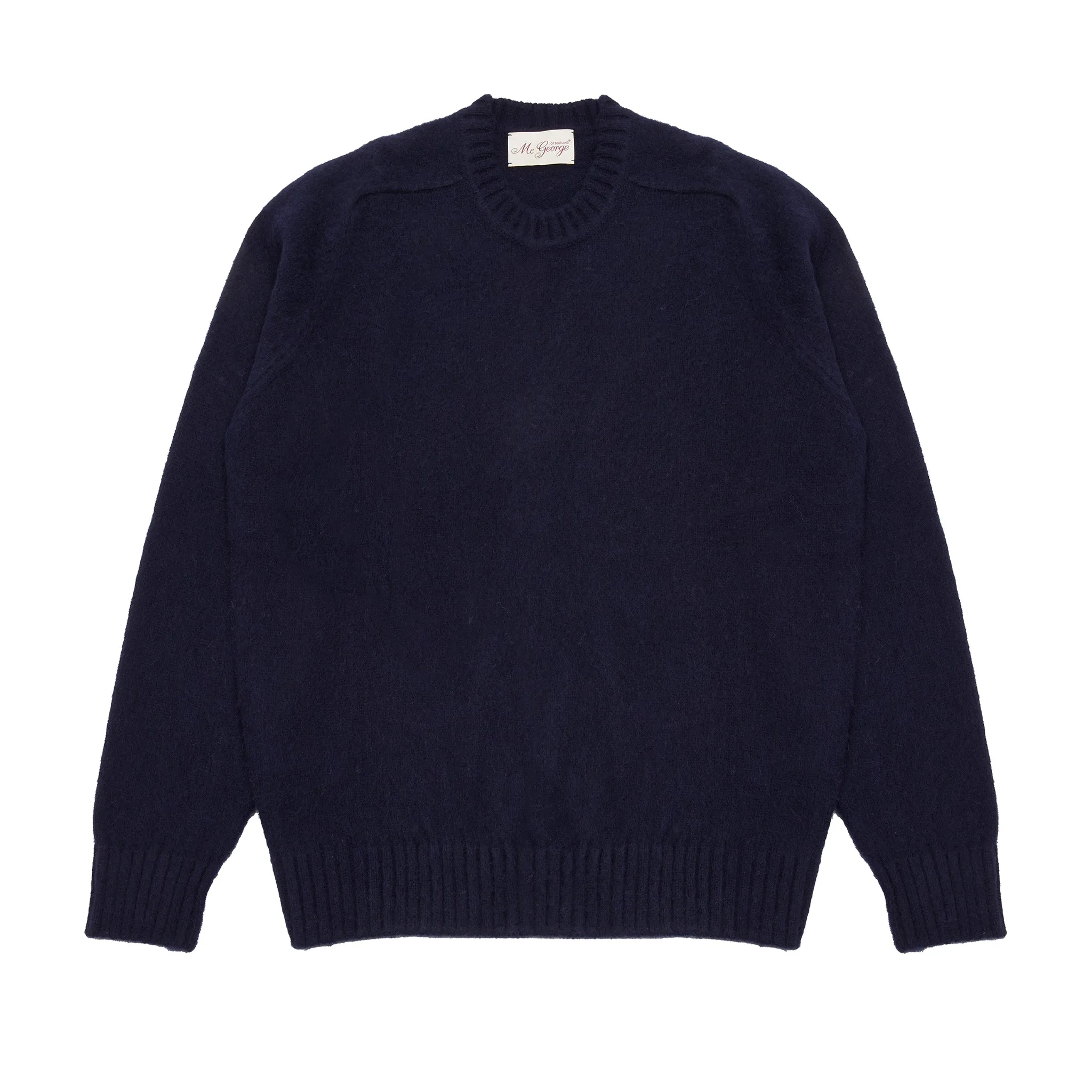 McGeorge of Scotland Supersoft Shetland Shaggy Jumper in Navy