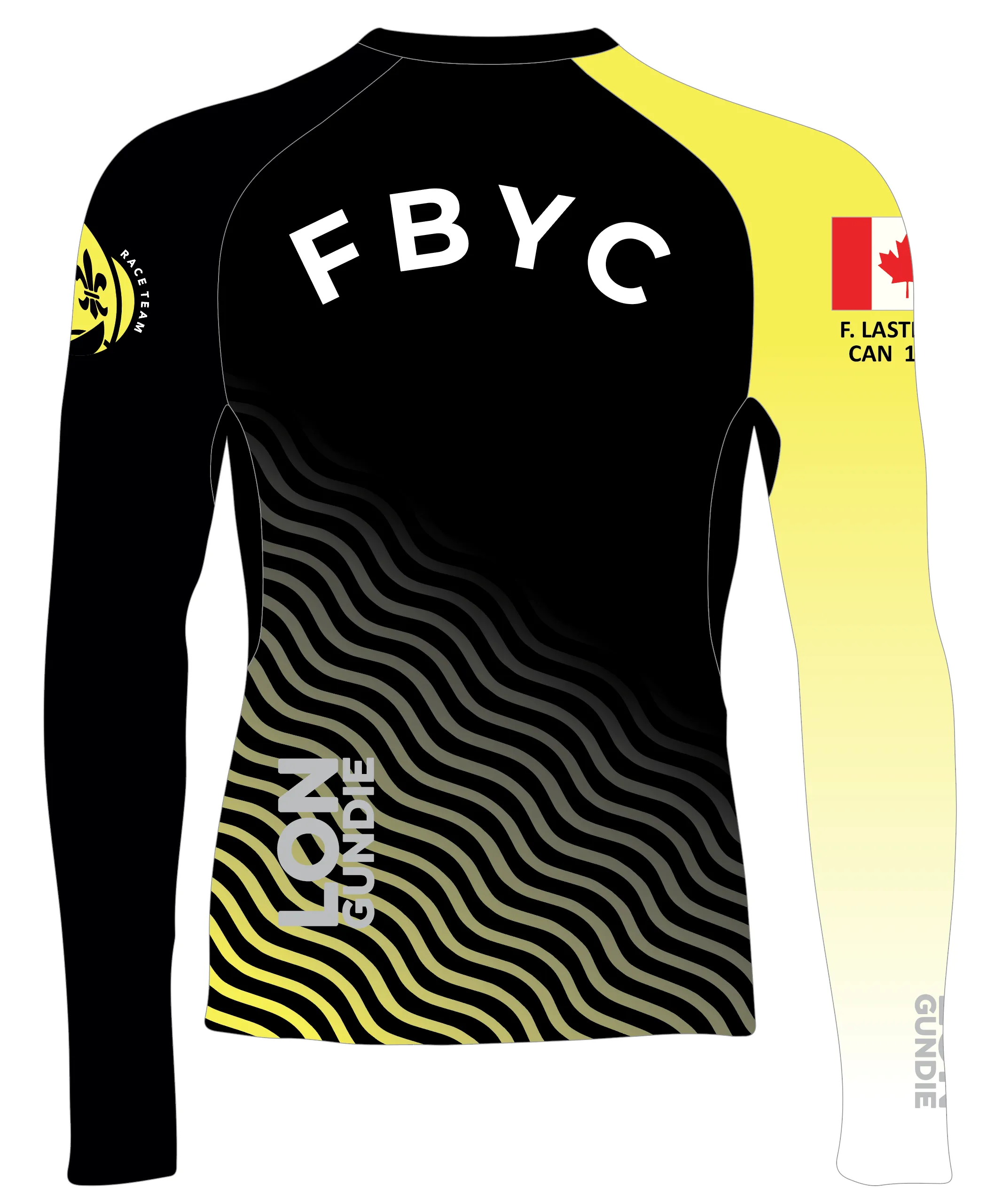 MEN RASH GUARD TOP FITTED BLACK | FRENCHMAN'S BAY YACHT CLUB | PSNLZ'D